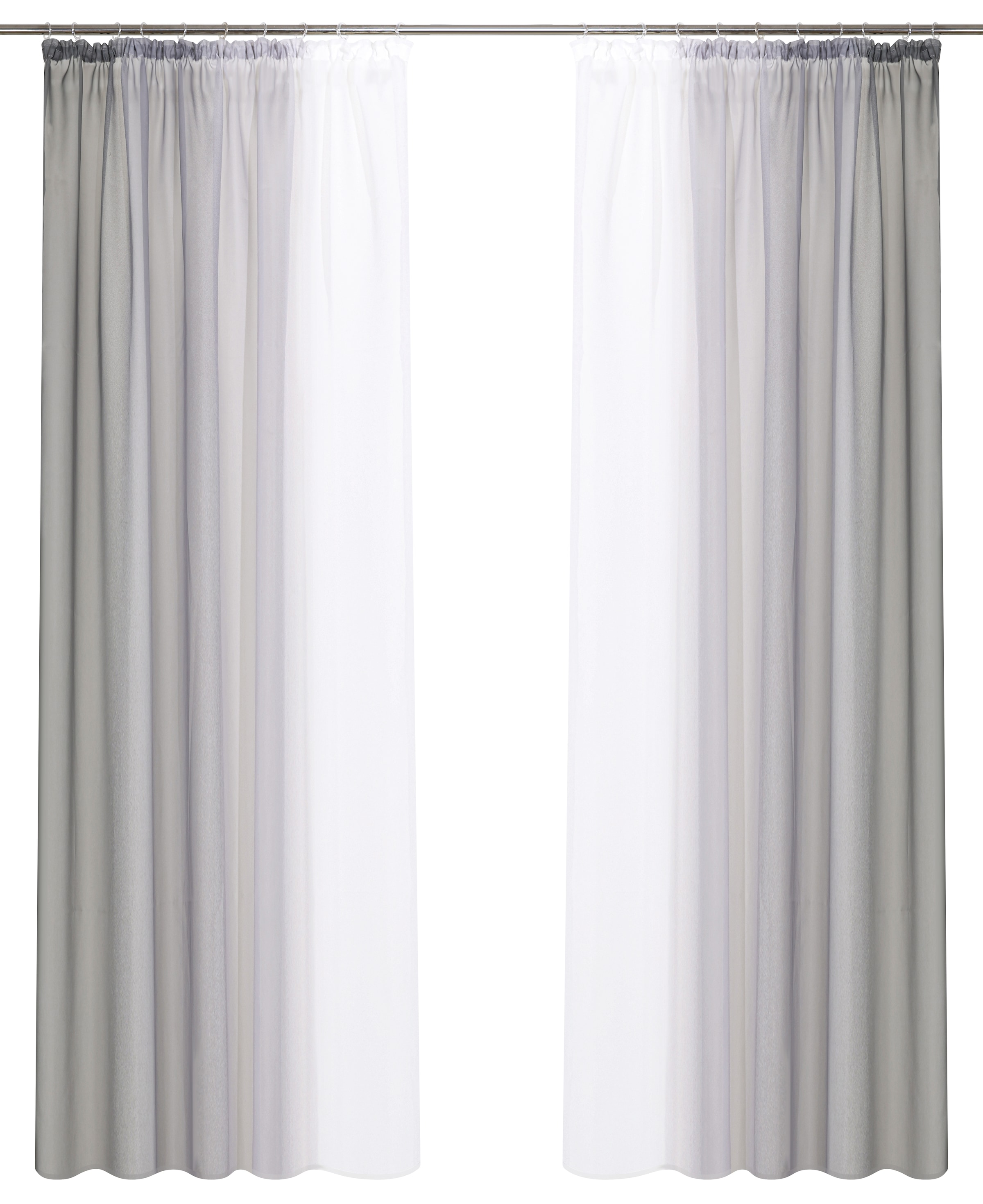 OTTO home Gardine »Nivva« Kräuselband 2 Stk. tlg. Transparent, Kräuselband, Pflegeleicht, 2er Set