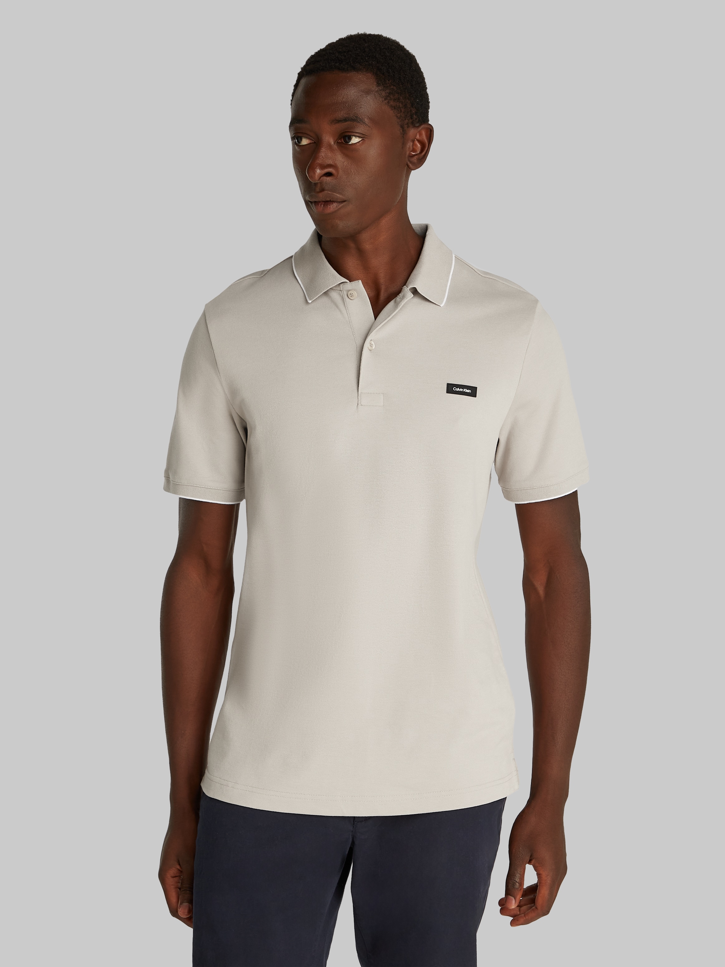 Calvin Klein Poloshirt "STRETCH PIQUE TIPPING POLO", mit Streifendetail am günstig online kaufen