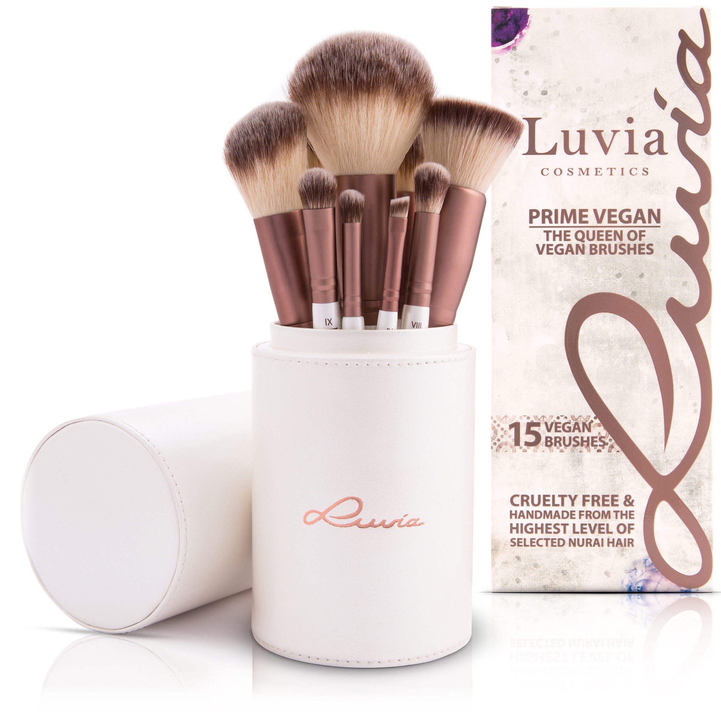 Luvia Cosmetics Kosmetikpinsel-Set »Prime Vegan«, (15 tlg., inkl.  Pinselhalter), vegan online bestellen | BAUR