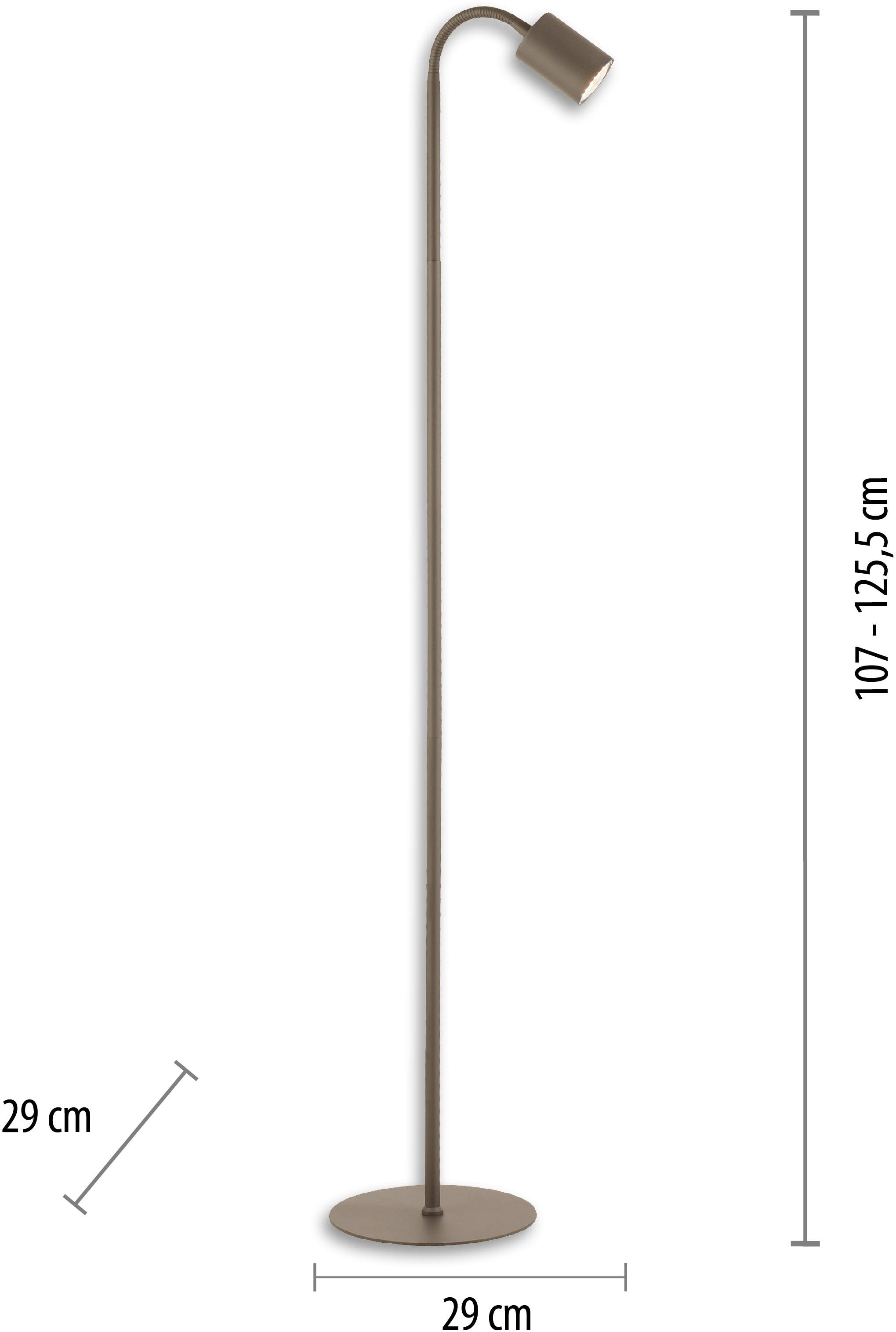 my home LED Stehlampe »Maci«, 1 flammig, Leuchtmittel GU10 | Leuchtmittel wechselbar, Stehlampe, warmweißes Licht, dreh- und schwenkbarer Reflektor