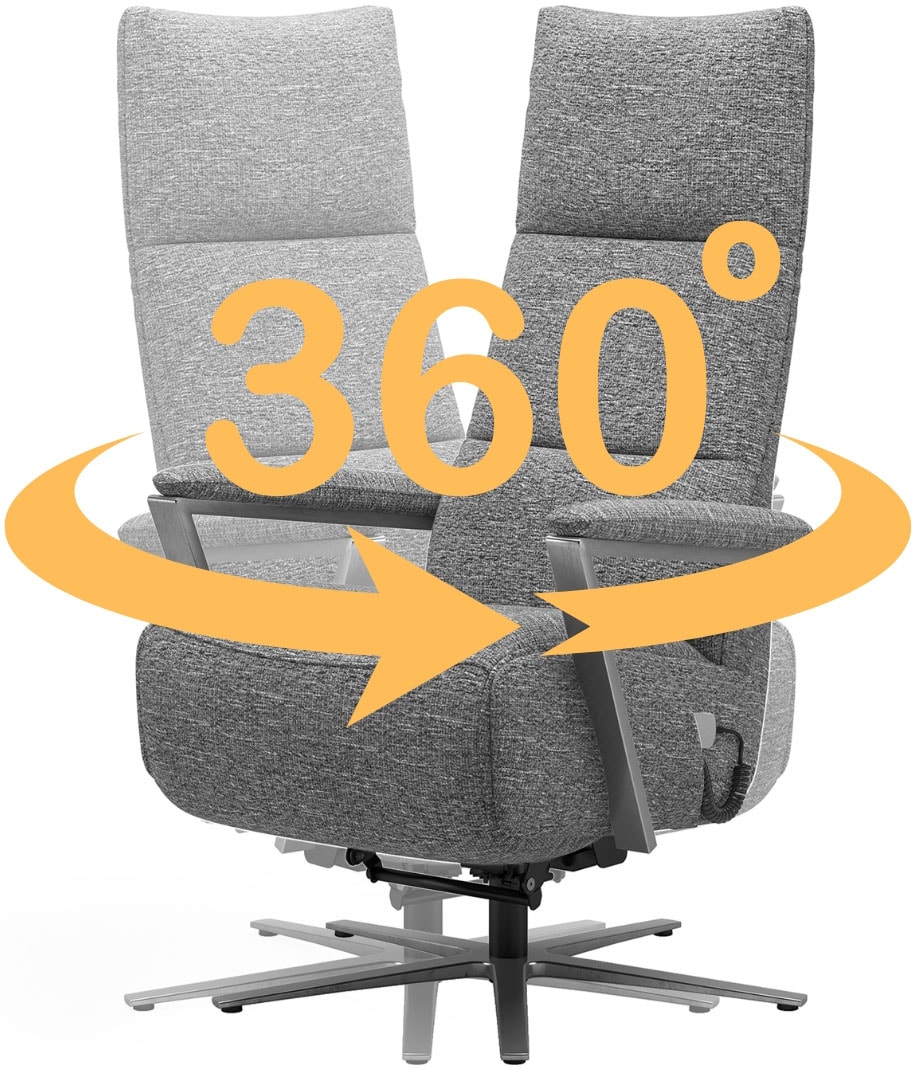 sit&more TV-Sessel »Vario Comfort, inkl. Kopfteilverstellung & 360° Drehfunktion« mit Gasdruck, Höhe der Armlehnen 64cm