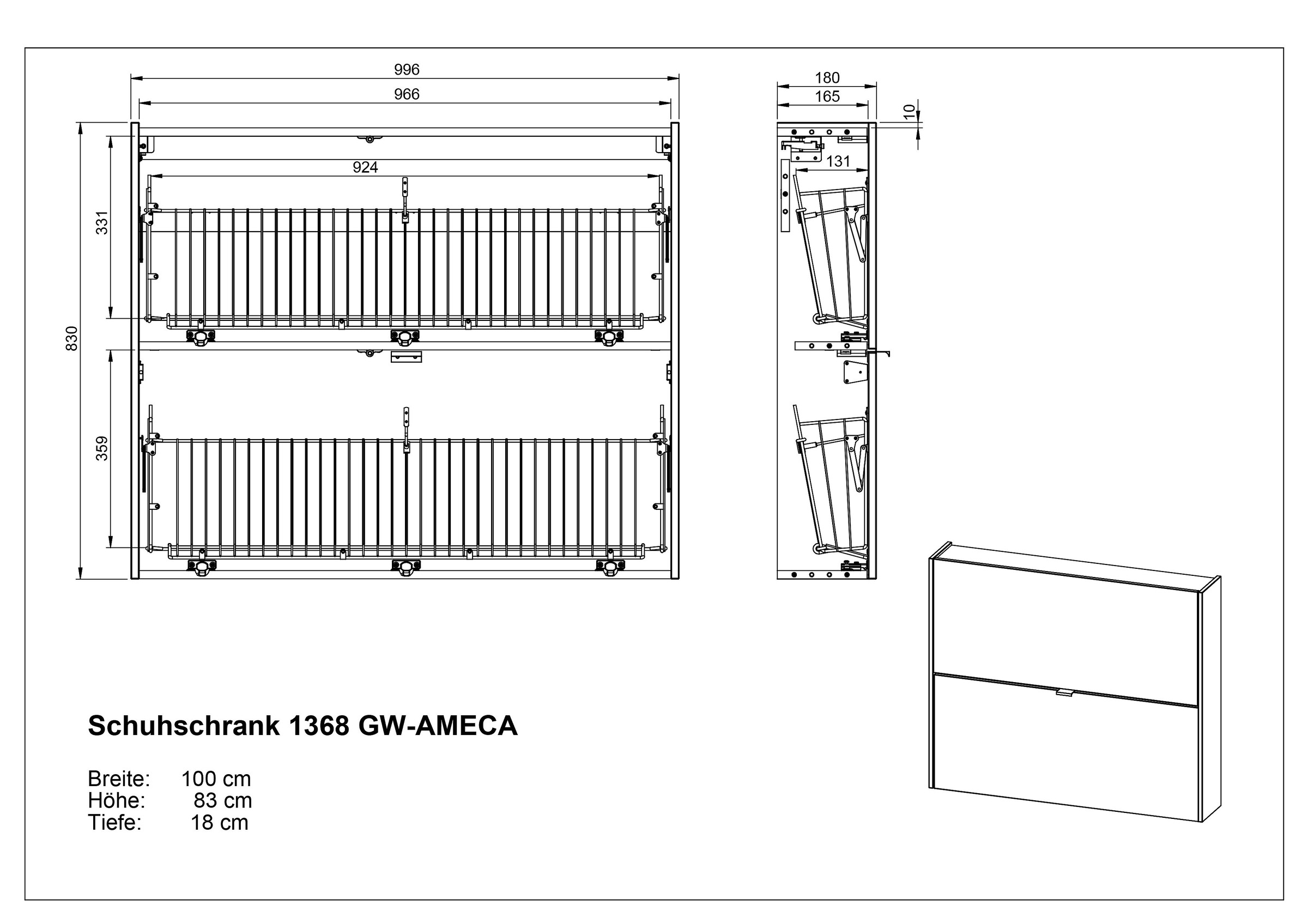 GERMANIA Garderoben-Set »GW-Ameca« 3 Stk. tlg.