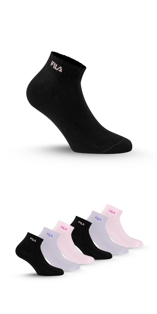 Fila Kurzsocken 6 Paar, Cotton-Mix, Rippenbündchen, Logoschriftzug, Multipa günstig online kaufen