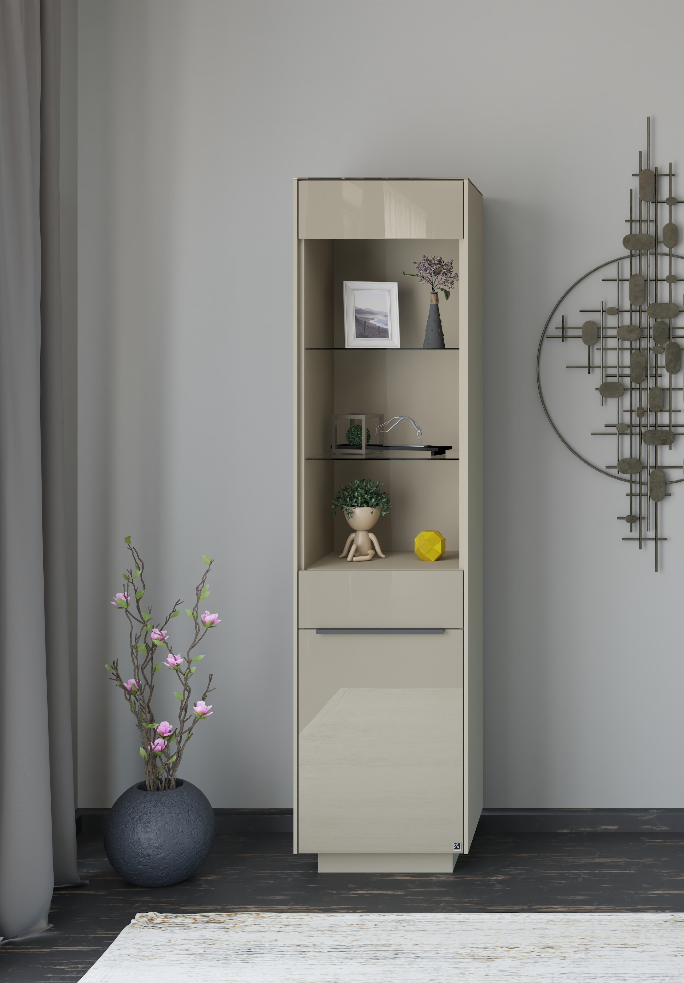 set one by Musterring Standvitrine "Reno" 1 Stk. tlg. Mit Sockel in diversen Farben, 193 cm Höhe & Farbauswahl