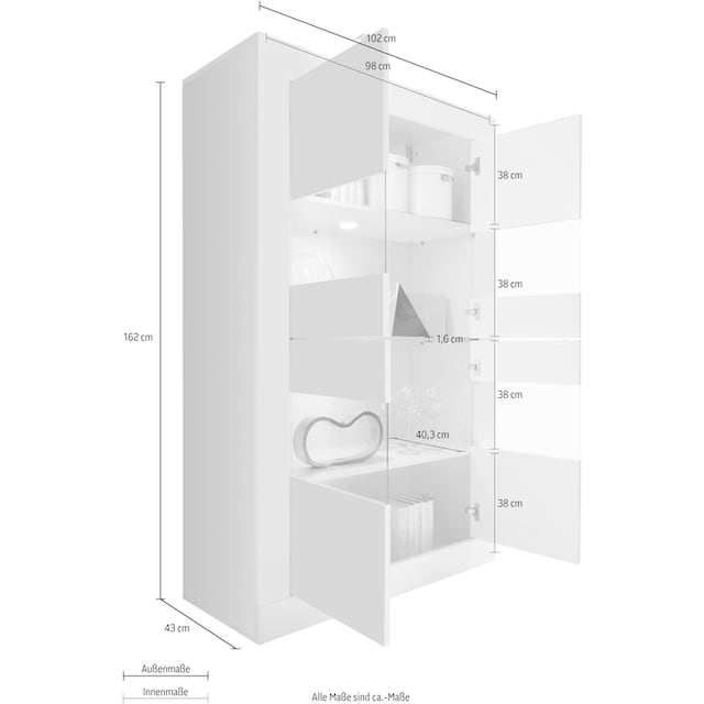 LC Stauraumvitrine »Basic«, Höhe 162 cm im Sale | BAUR