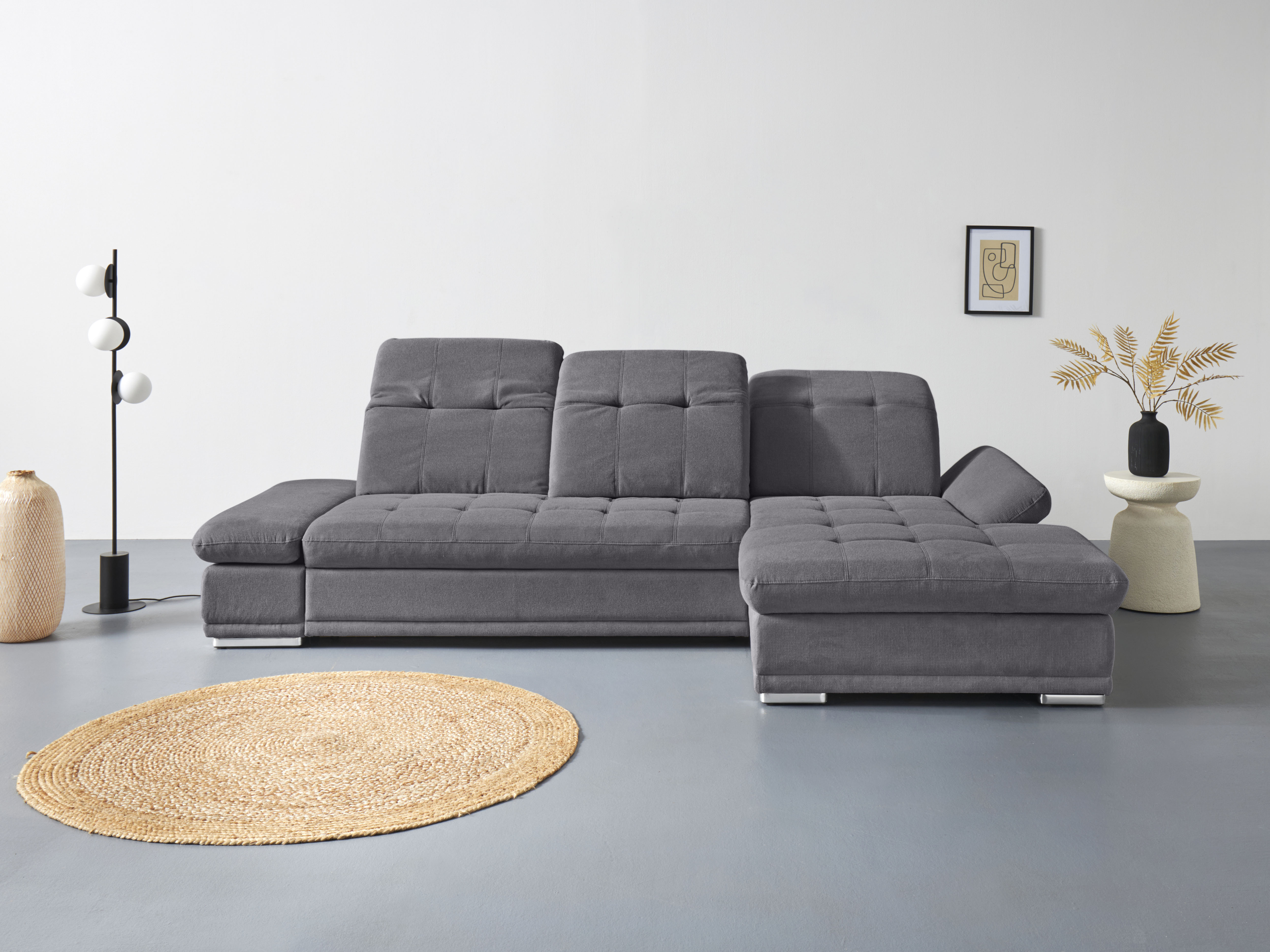 COTTA Ecksofa "Holiday L-Form mit Sitztiefen-, Armteil- und Kopfteilverstellung" wahlweise mit Schlaffunktion & Bettkasten