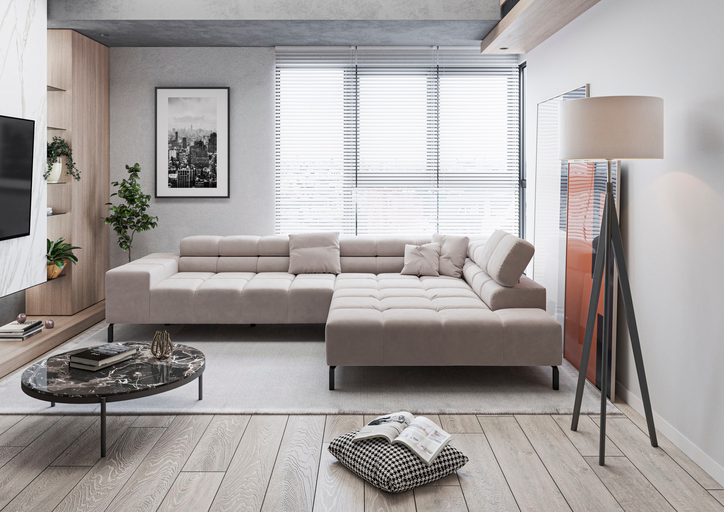 Home affaire Ecksofa "Ancona New, wahlweise motorische Sitztiefenverstellun günstig online kaufen