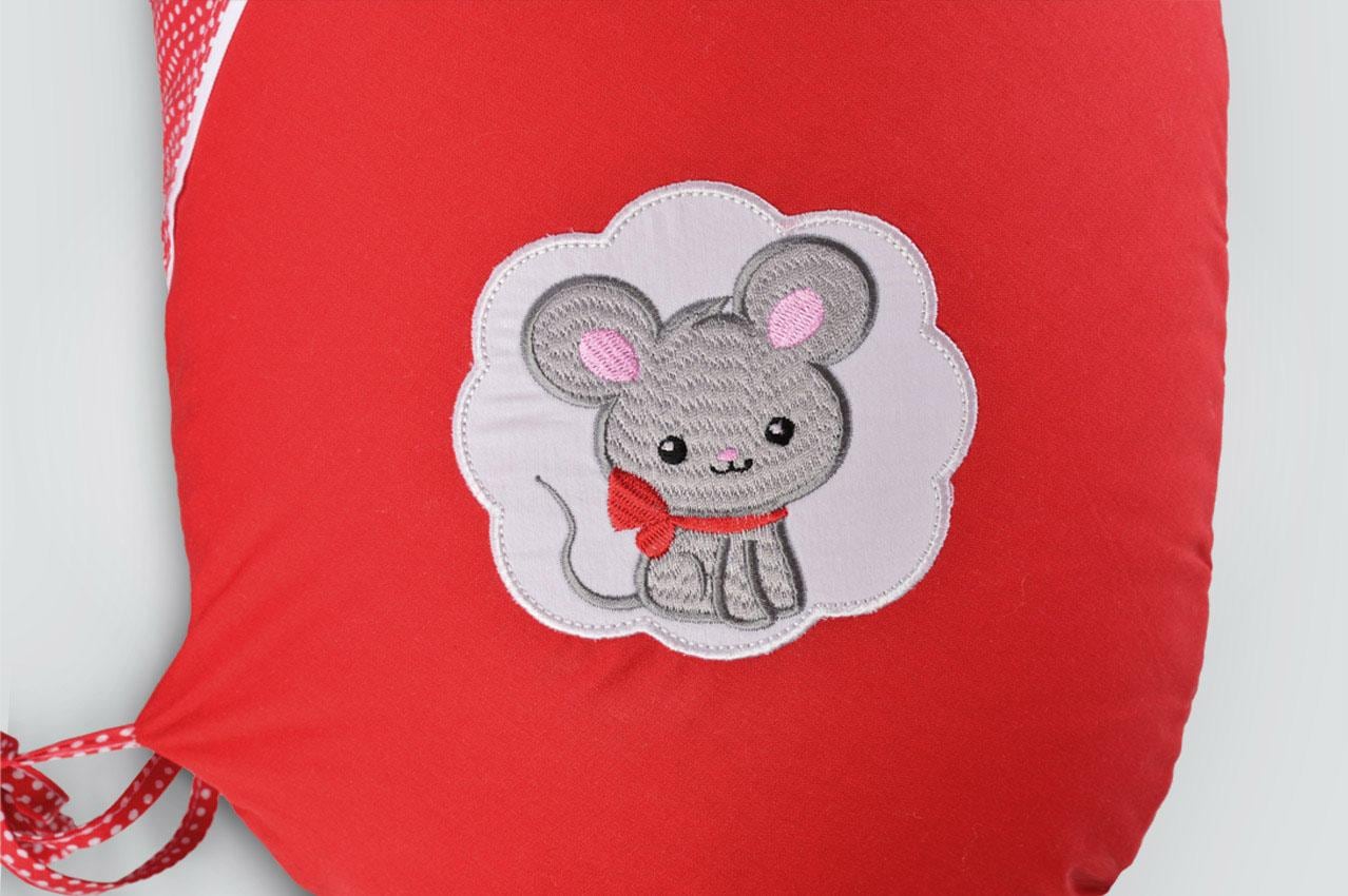 SEI Design Stillkissen »Maus rot EPS«, mit hochwertiger Stickerei mit niedlichen Tiermotiven