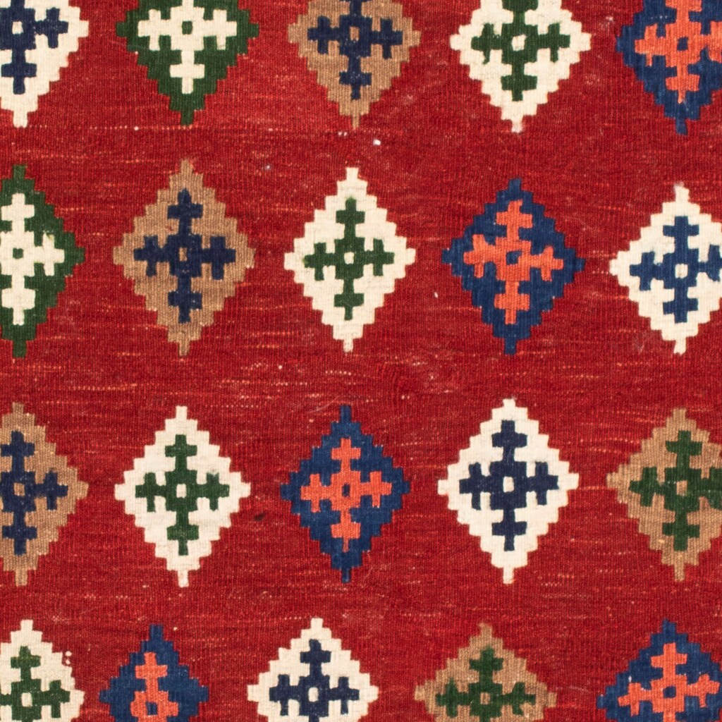 morgenland Wollteppich »Kelim - Oriental quadratisch - 104 x 100 cm - dunkelrot«, quadratisch