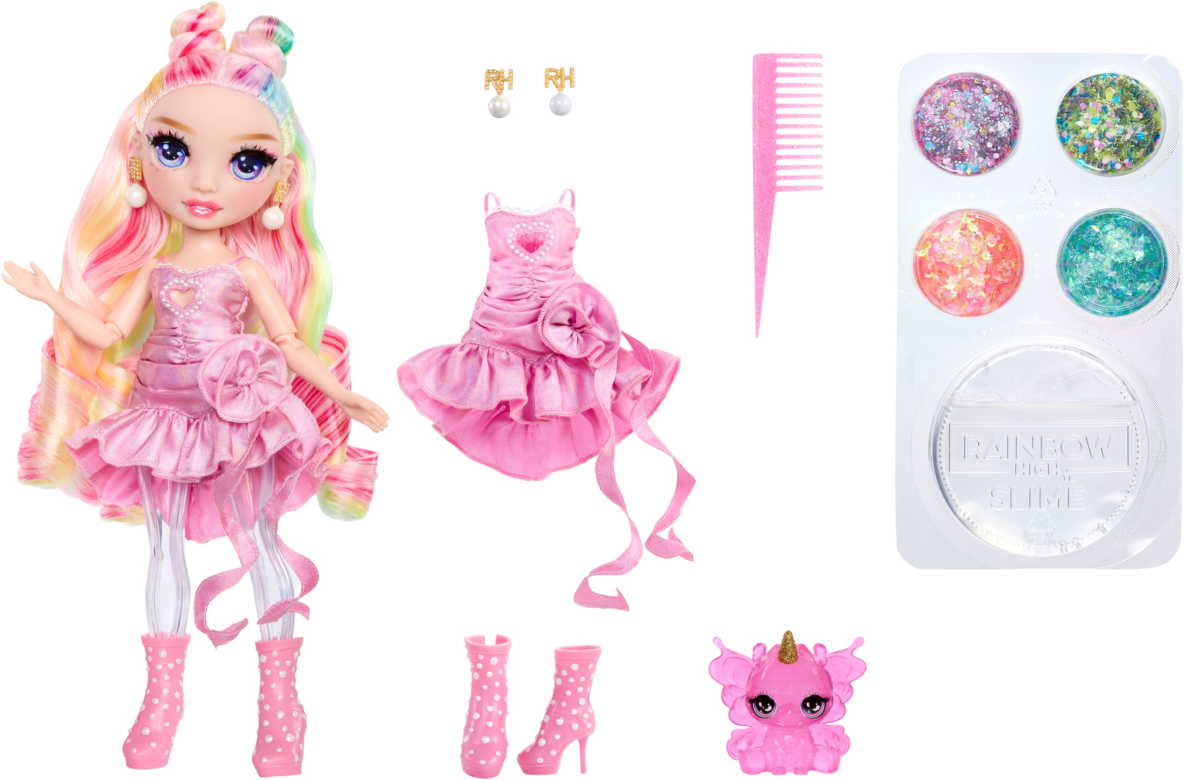 RAINBOW HIGH Anziehpuppe »Rainbow Shimmers with Slime Fashion Doll, Bella (pink)«