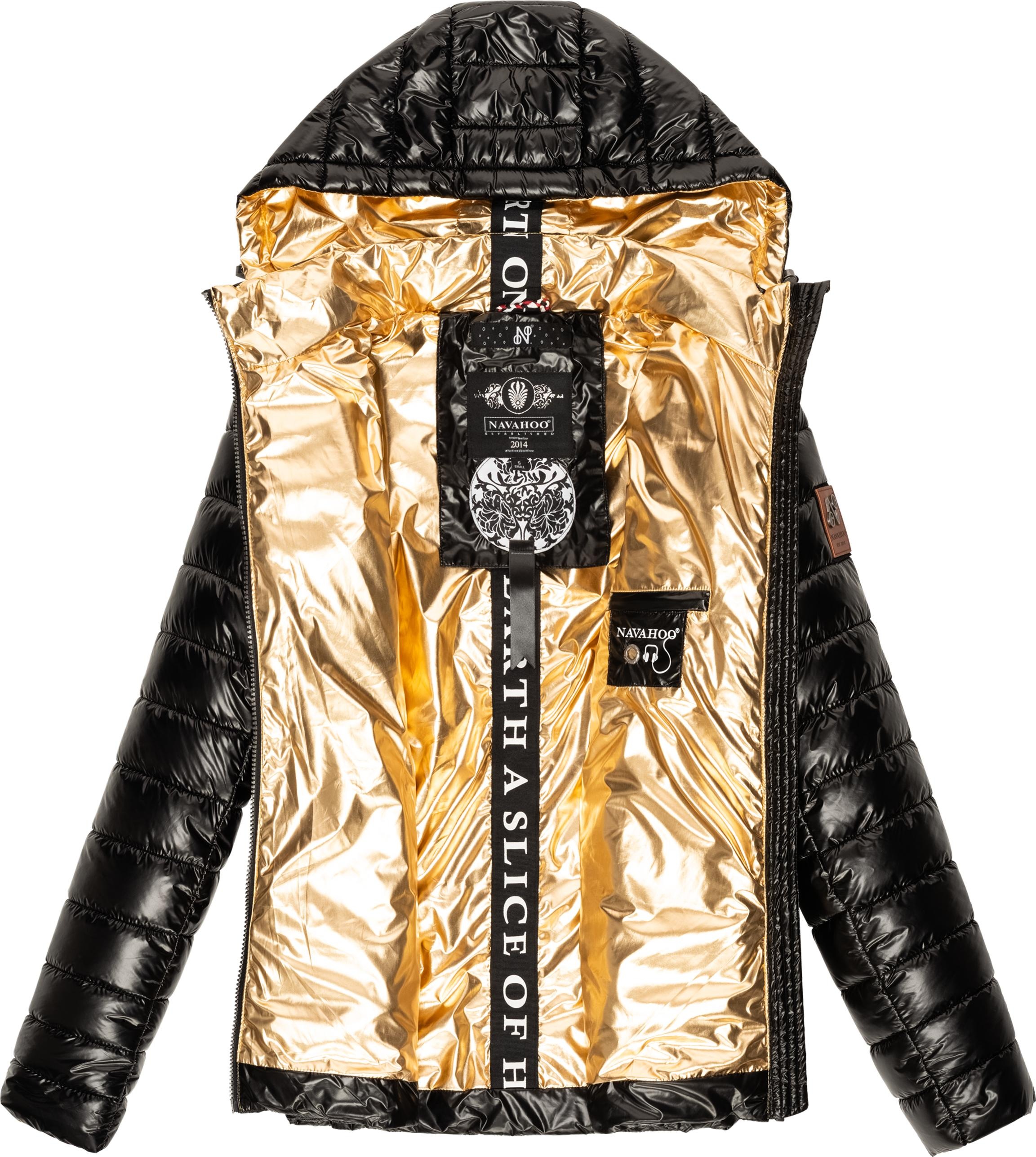 Navahoo Steppjacke »Aurelianaa«, mit Kapuze, edle Winterjacke in metallic Optik mit abnehmb. Kapuze