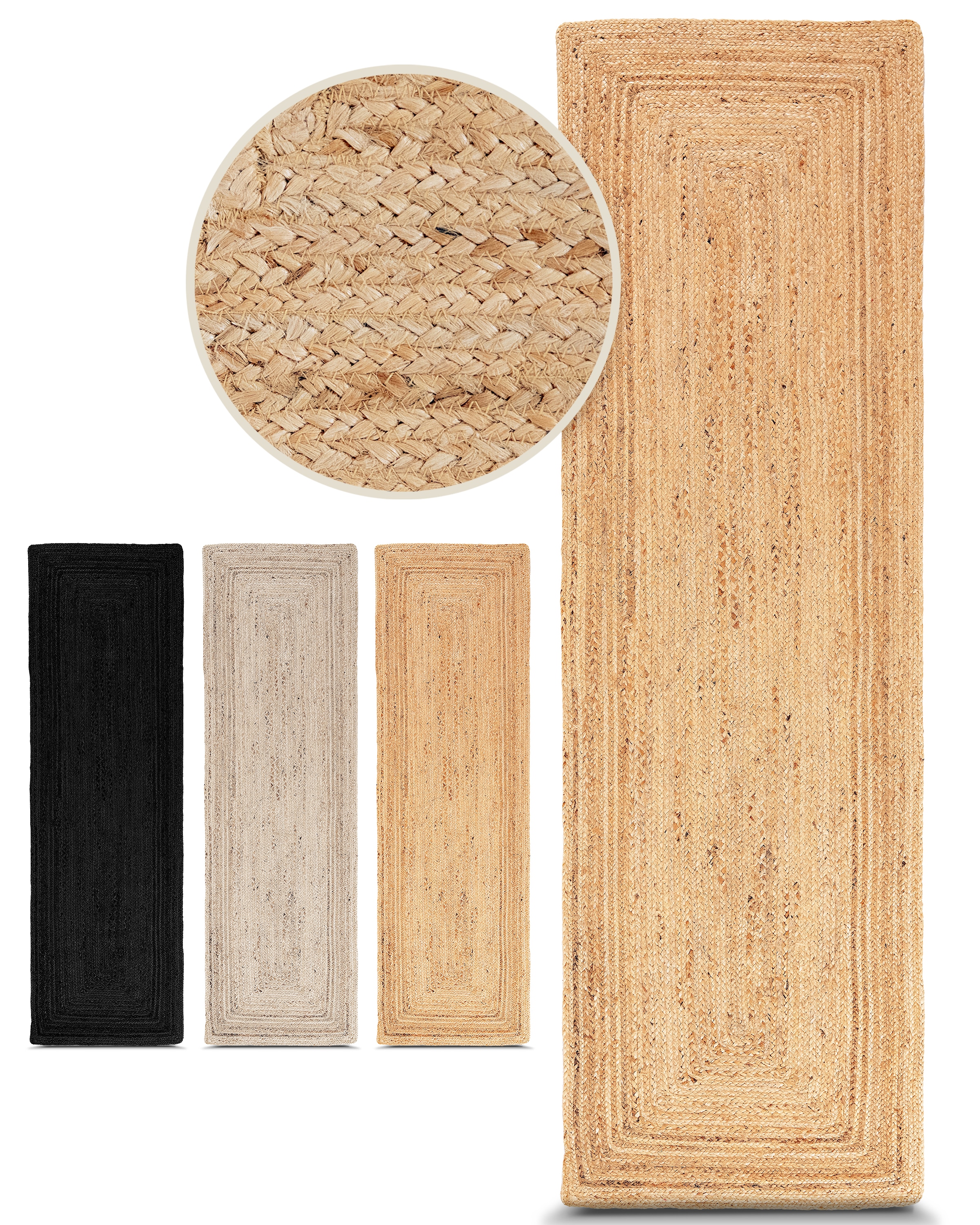 carpetfine Teppich "Nele Juteteppich Naturfaser" rechteckig 6 mm Höhe geflo günstig online kaufen