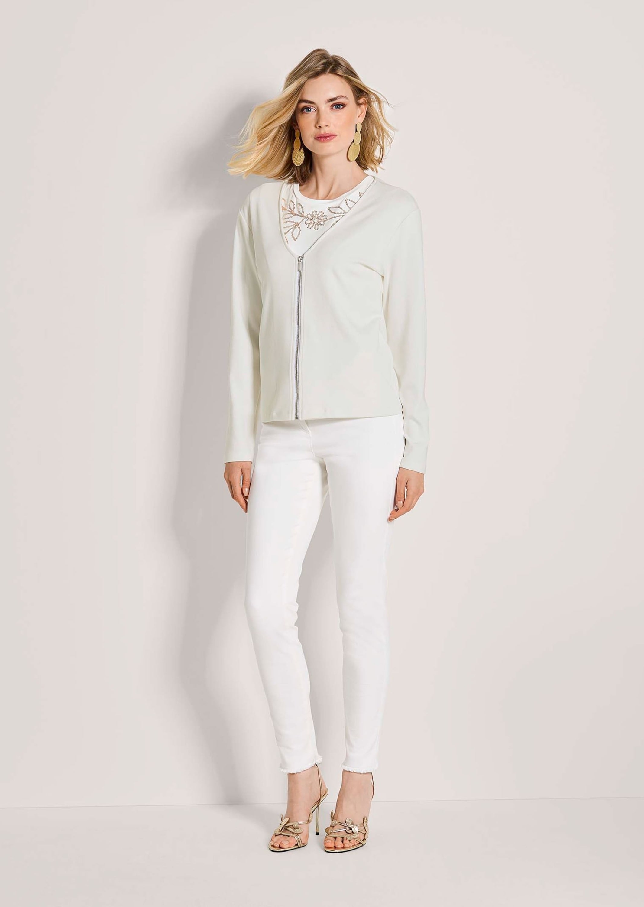 MADELEINE Langarmshirt »Shirtjacke Elegante Viskosejacke mit Reißverschluss«