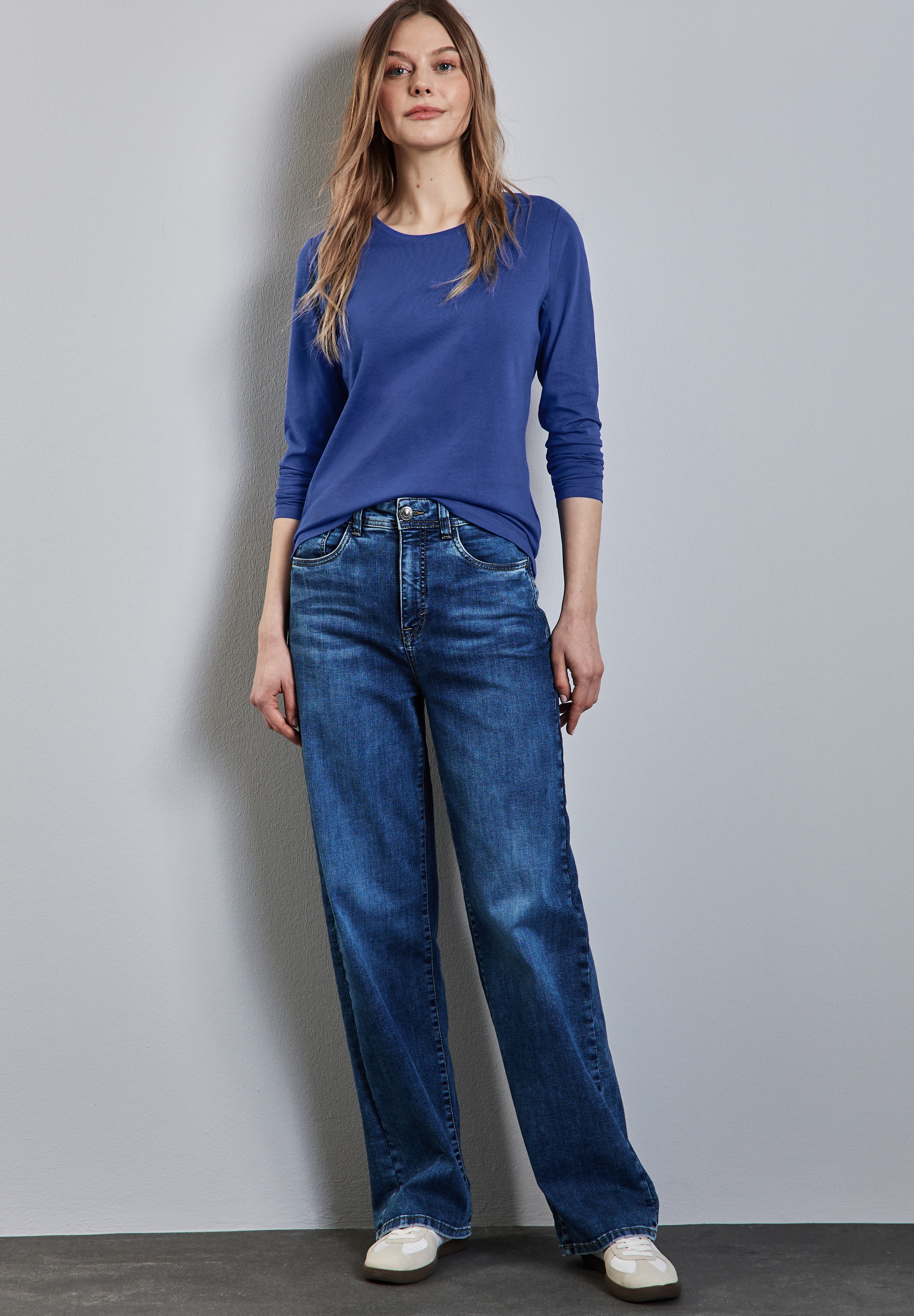 STREET ONE Langarmshirt, aus reiner Baumwolle