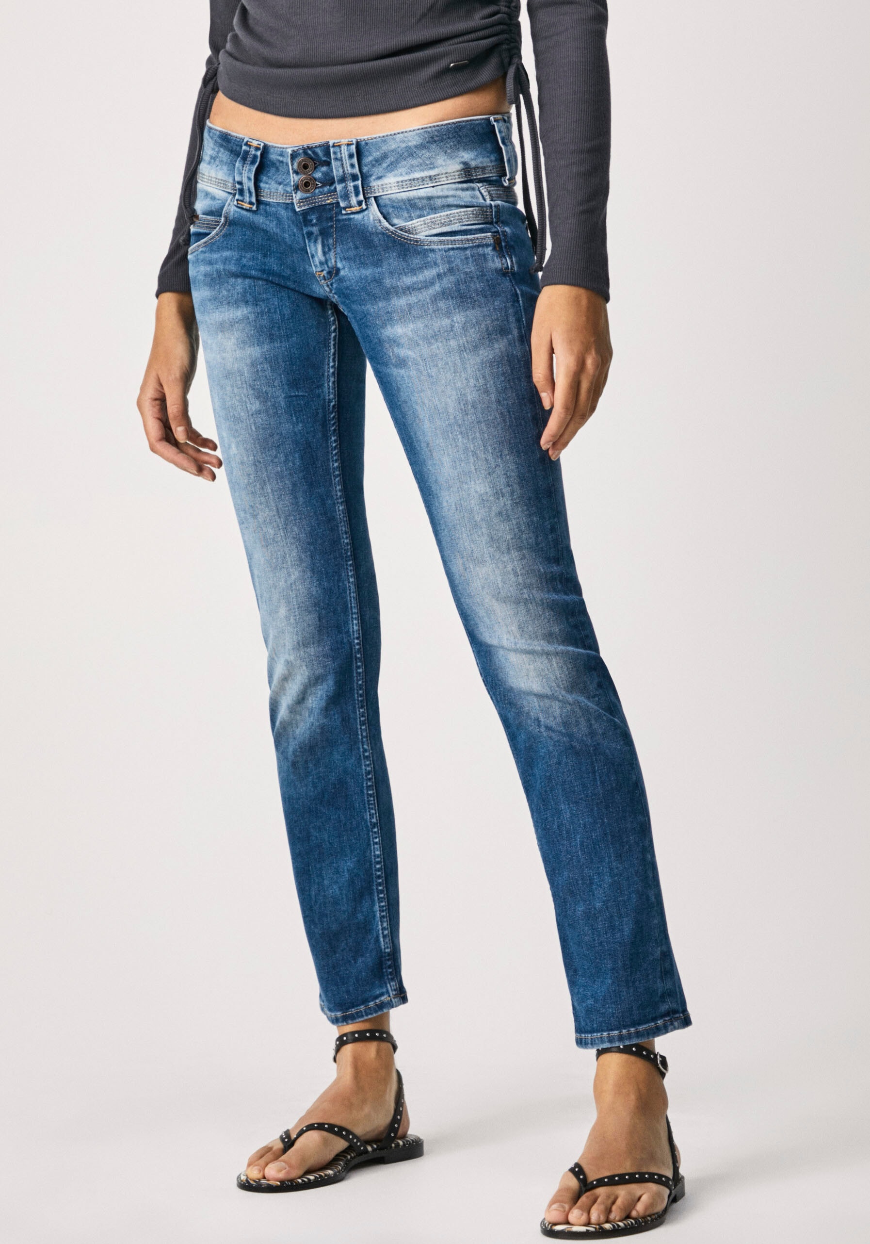 Pepe Jeans Straight-Jeans "VENUS", mit Badge