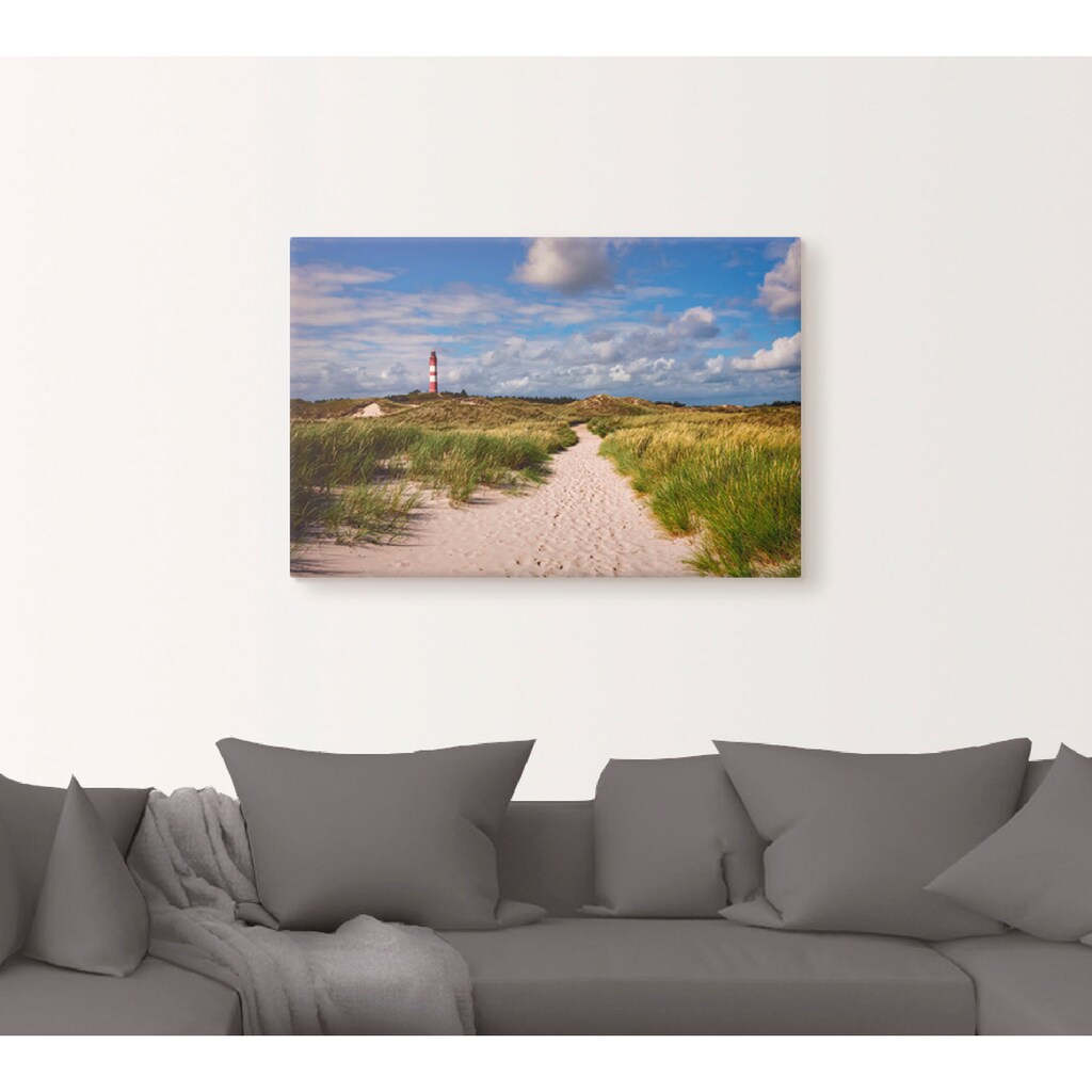 Artland Wandbild »Strandweg zum Leuchtturm - Insel Amrum«, Küste, (1 St.)