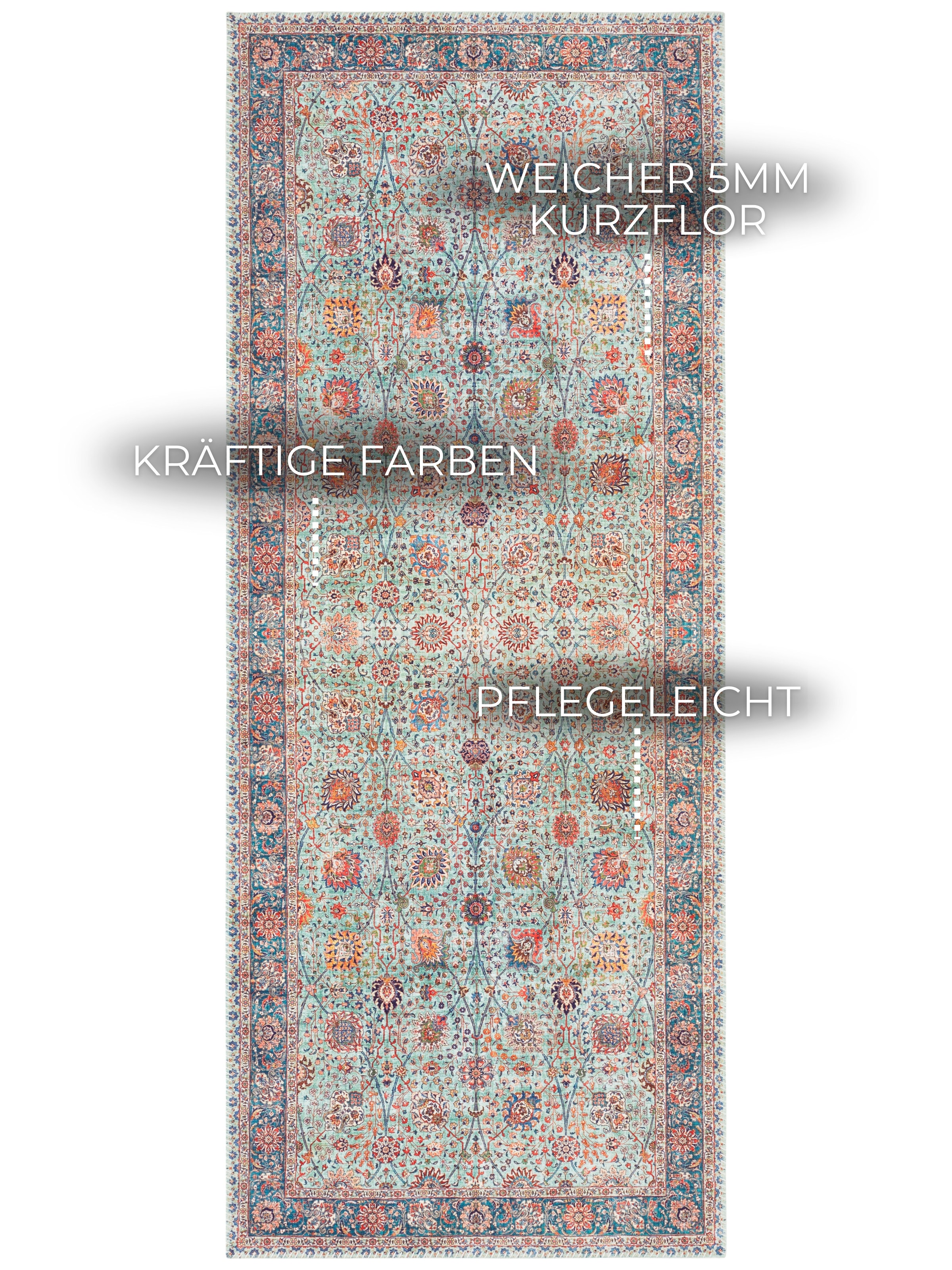 ELLE DECORATION Teppich »Mahal«, rechteckig, 5 mm Höhe, Orientalisch, Kurzflor, Vintage, Wohnzimmer, Schlafzimmer, Läufer