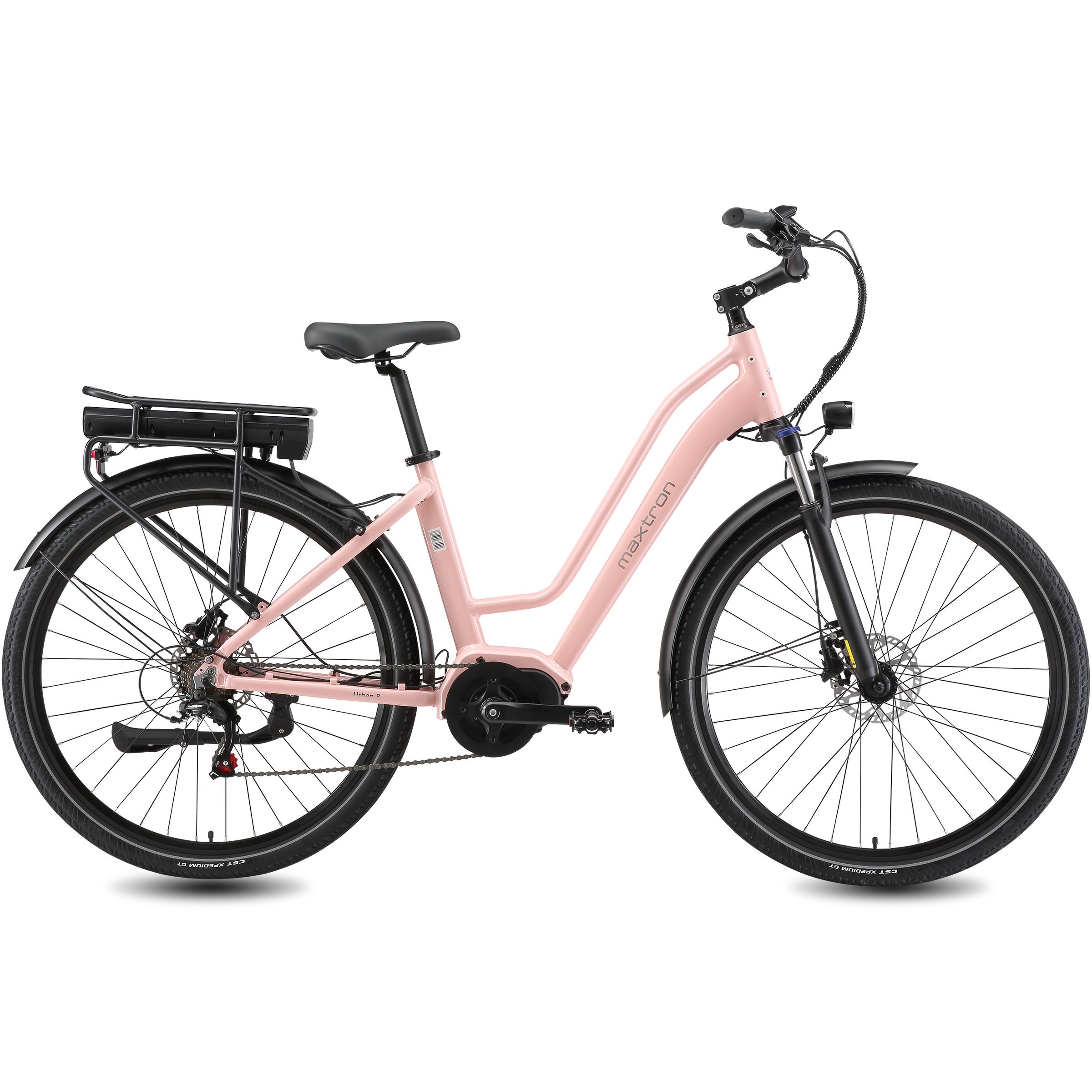 Maxtron "Maxtron Urban 8 City-E-Bike 28 Zoll" 7 Gang Shimano Kettenschaltung Mittelmotor 250 W (mit integr. Akku), Elektrofahrrad für Alltag und Einkauf
