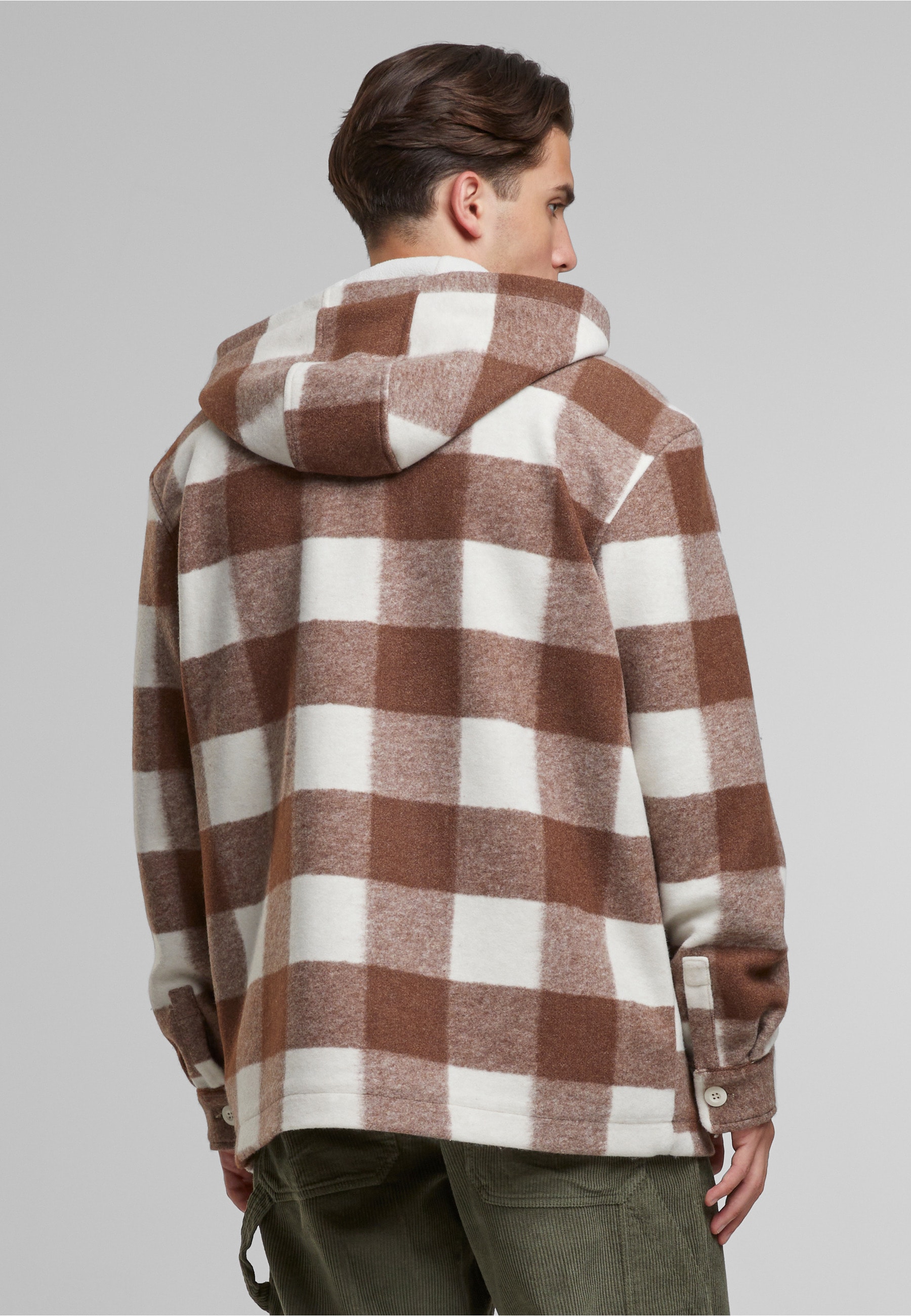 URBAN CLASSICS Allwetterjacke »Urban Classics Big Check Jacket With Hood« 1 Stk. tlg. mit Kapuze