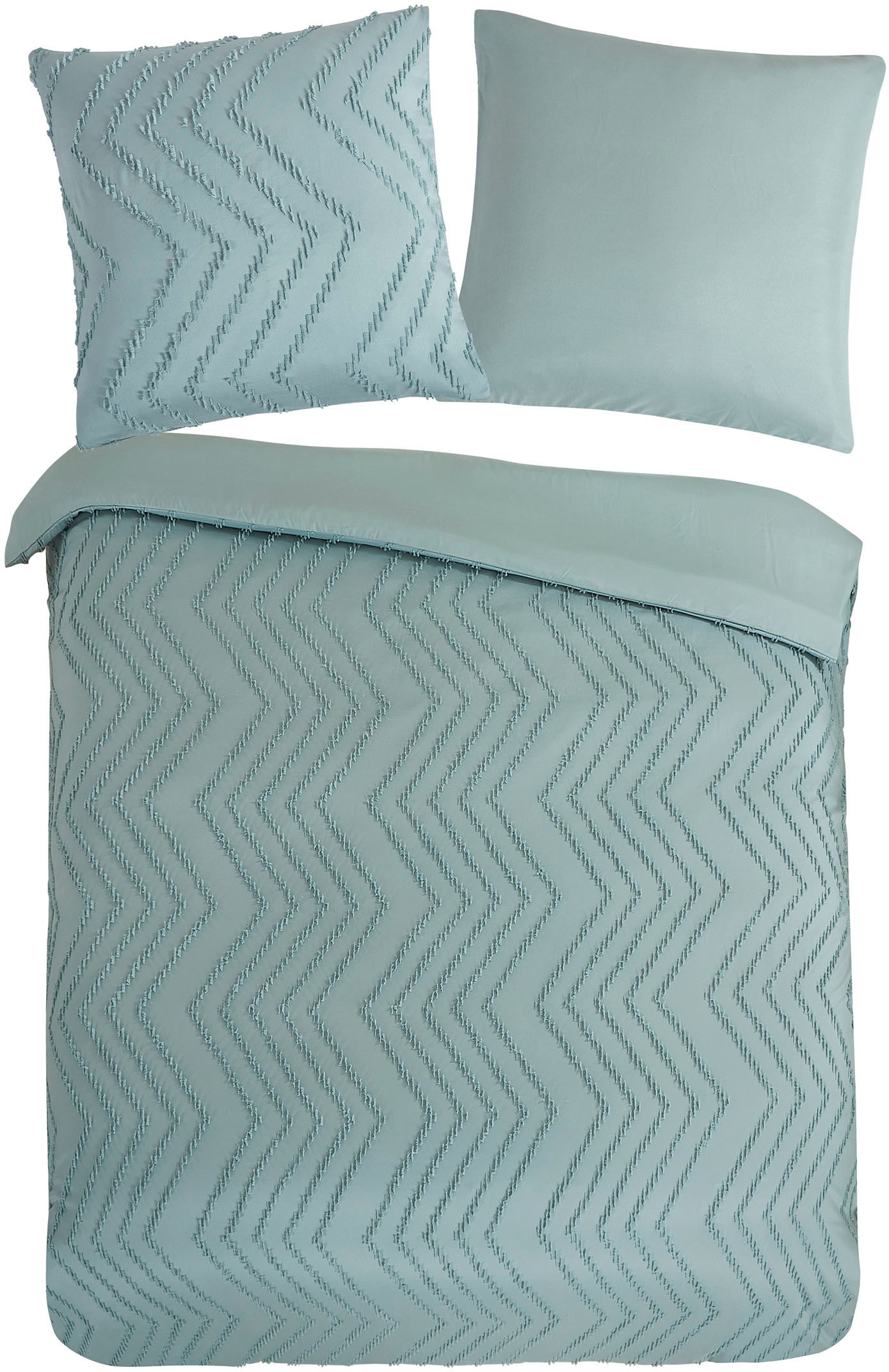 PURE luxury collection Bettwäsche "Zigzag" 2 Stk. tlg. Mikrofaser, 135x200, günstig online kaufen