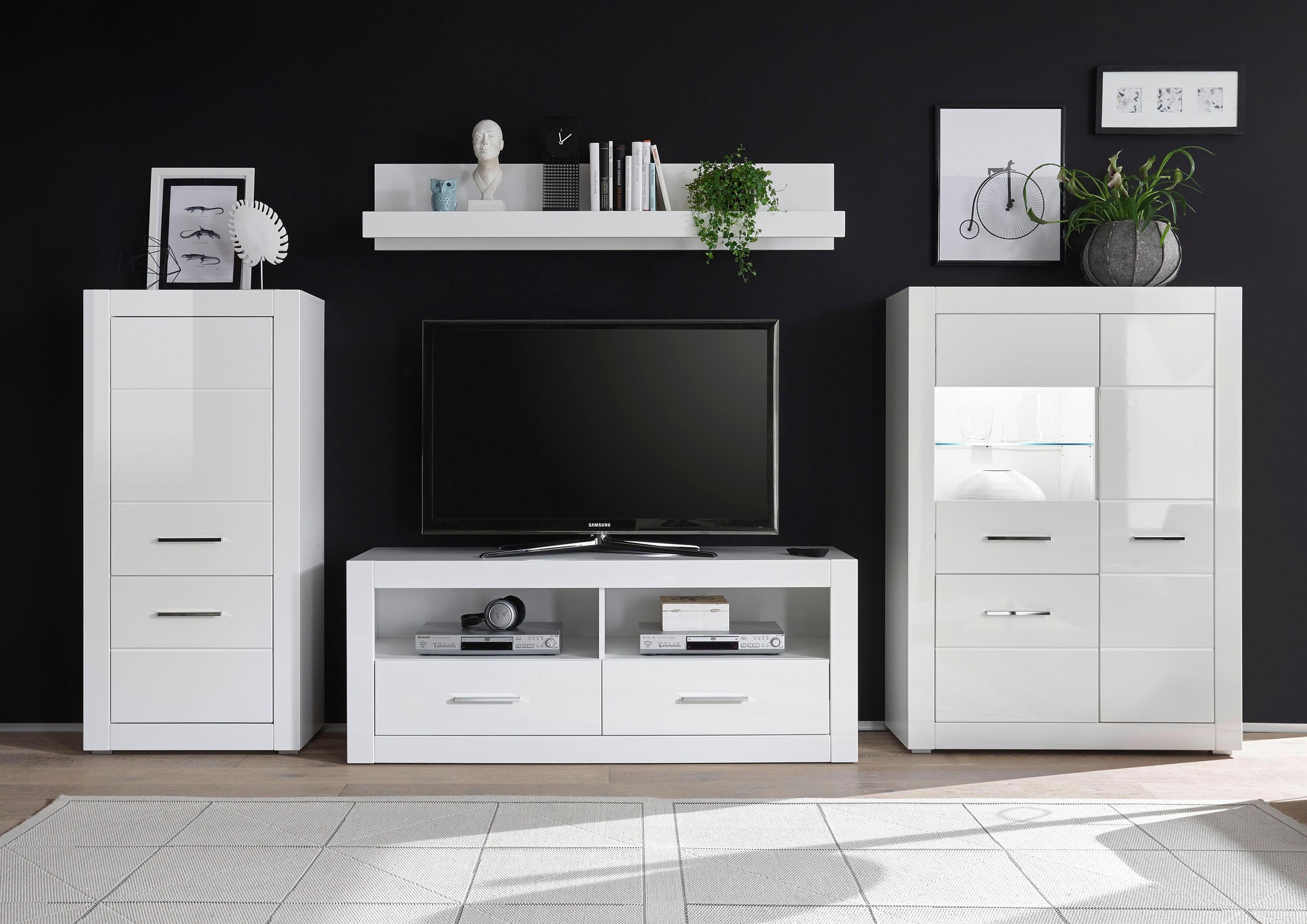 INOSIGN Wohnwand »BIANCO«, (Set, 4 St.)
