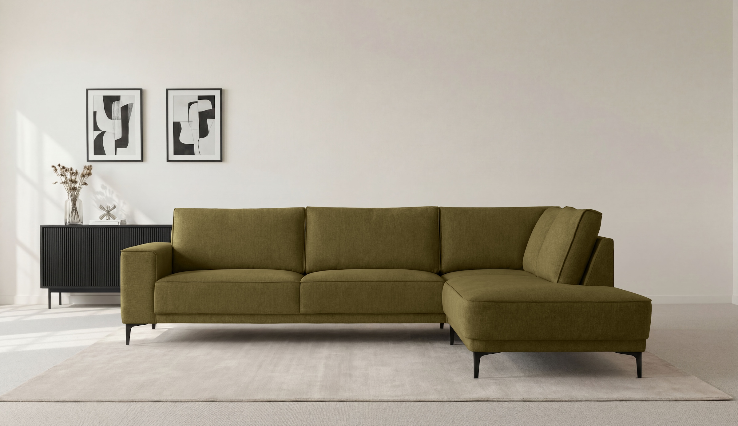 OTTO home Ecksofa "Casina" mit abgerundeter Ottomane, in einem weichen Chenille-Stoff
