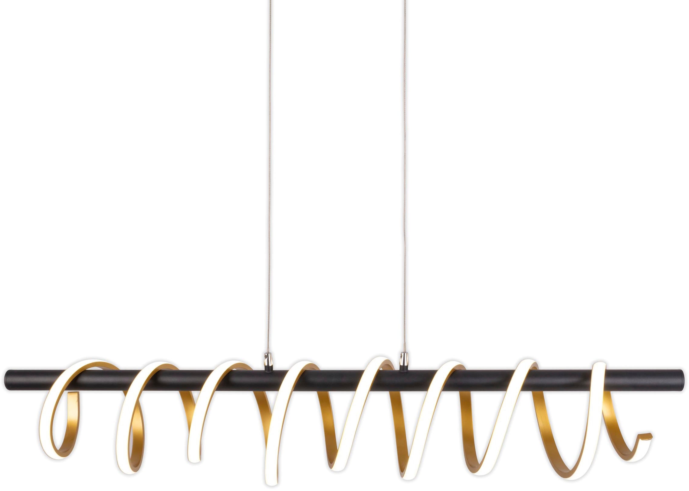 näve LED Pendelleuchte »Belleza«, 1 flammig, Leuchtmittel LED-Modul | LED fest integriert, Hängeleuchte warmweiß, 3-Stufen-dimmbar, 32W, L:100cm, goldfarben