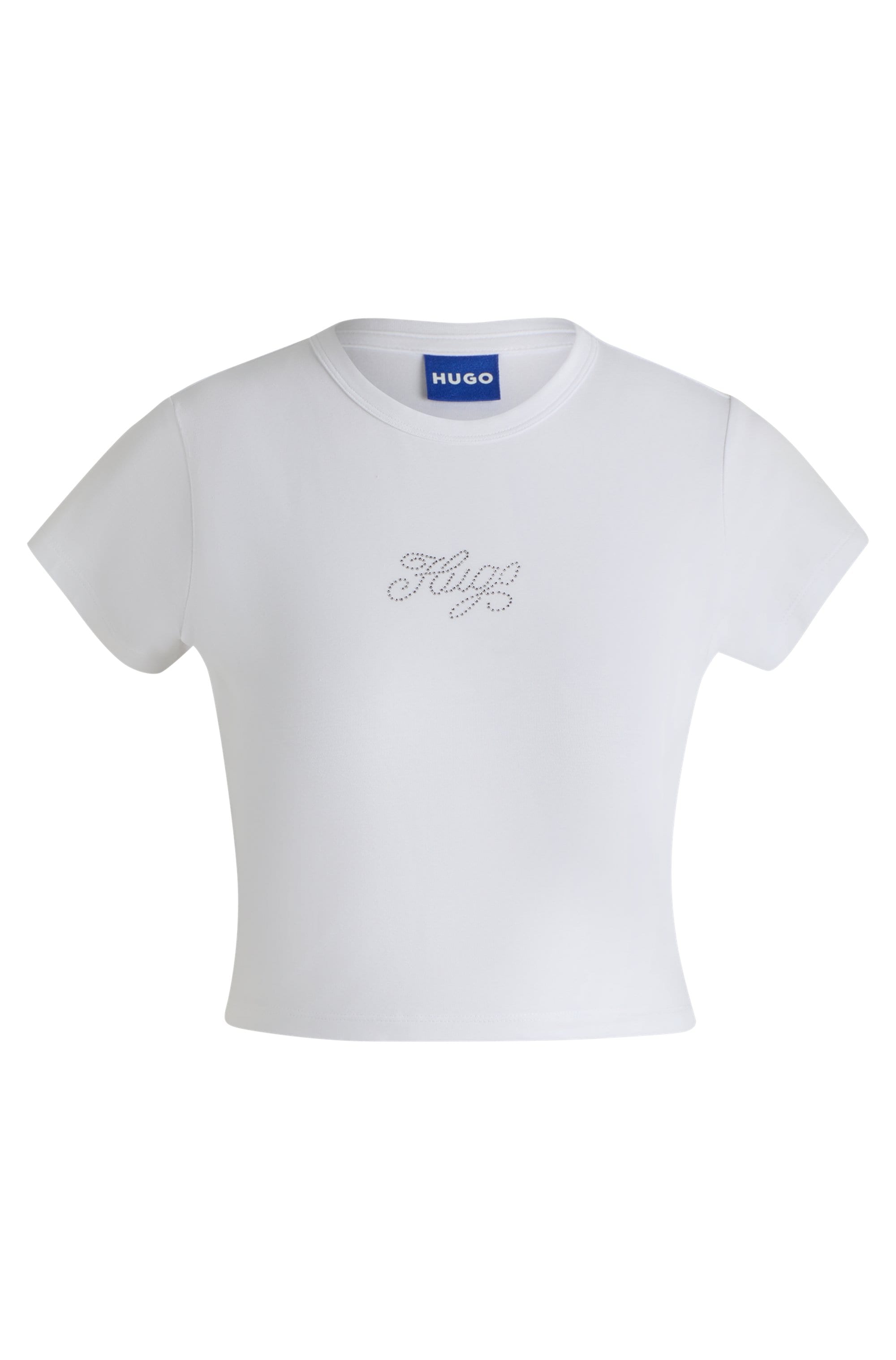 HUGO Blue T-Shirt »Dome«, mit Logo Straß Glitzer Design