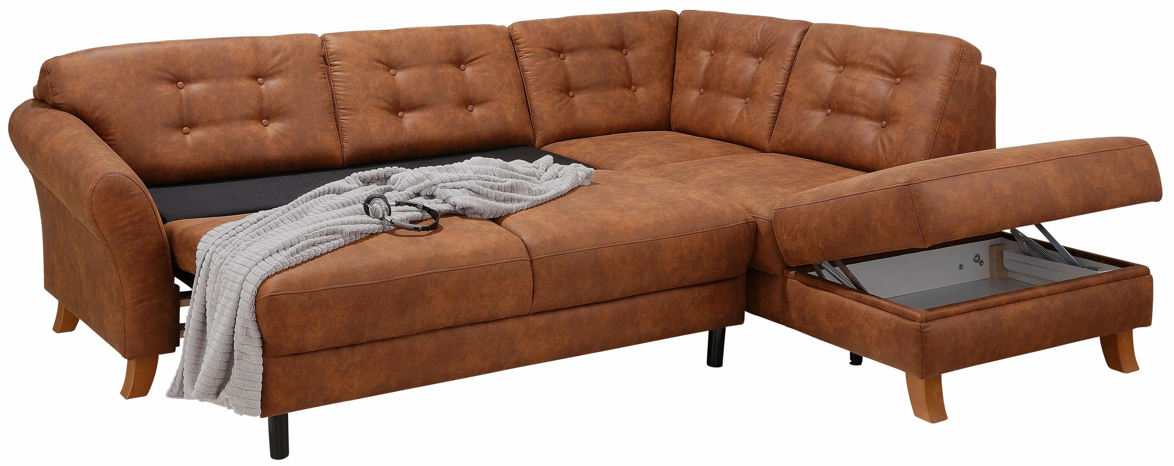 Home affaire Ecksofa »Trondheim L-Form«, mit Federkern