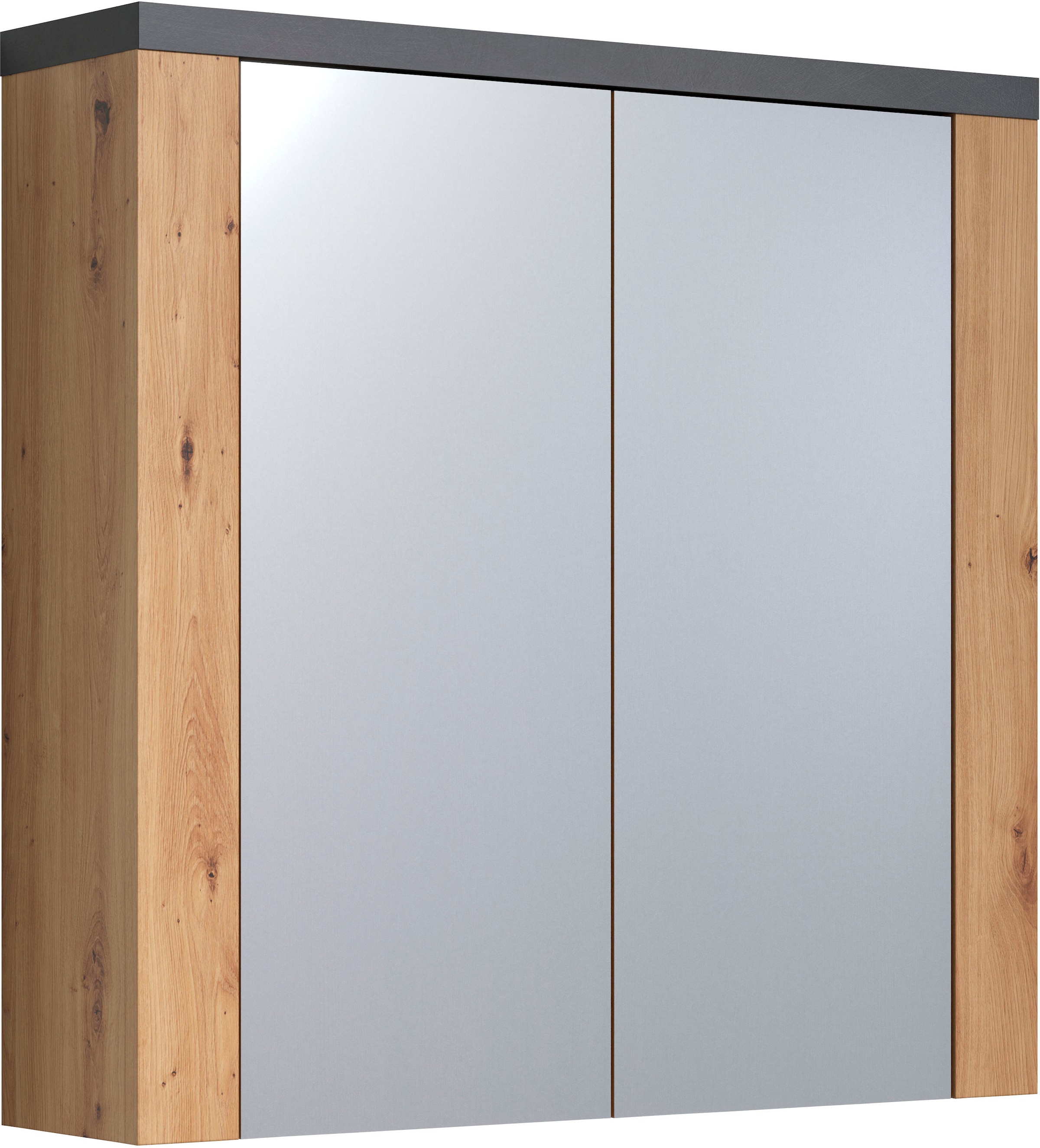 Home affaire Spiegelschrank »Ambres«, Badspiegel in matter Echtholzoptik - Maße (B/T/H) 79/20/78 cm