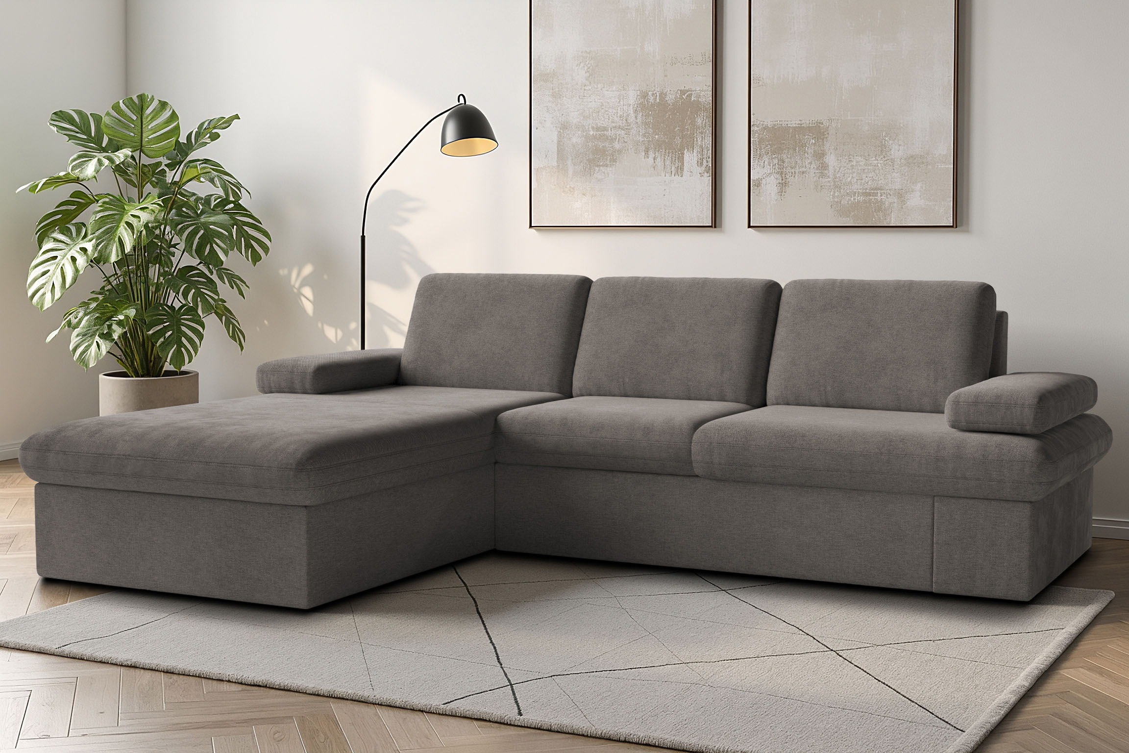 sit&more Ecksofa "Moreno L-Form, B: 247 cm" mit Armteilverstellung, optiona günstig online kaufen