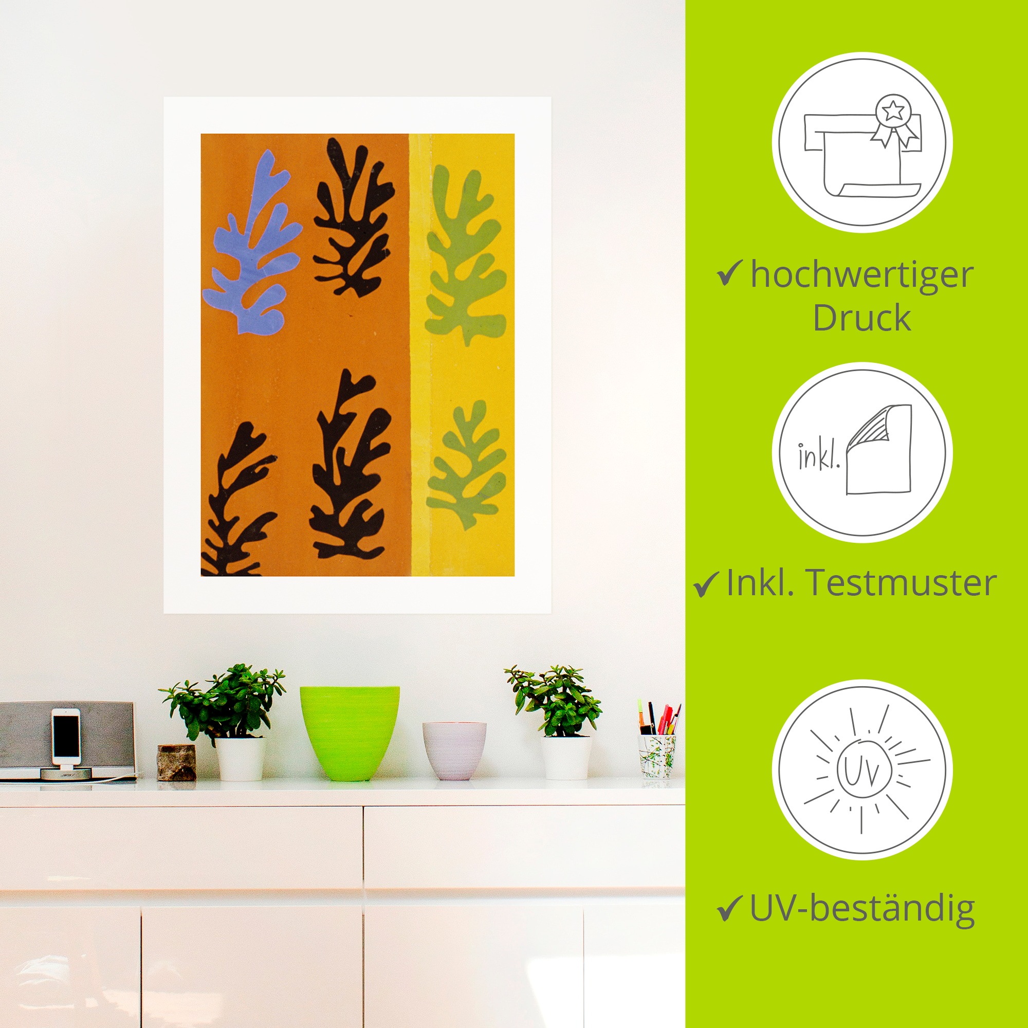 Artland Wandbild »Komposition (Der Samt). 1947« Gegenstandslos 1 Stk. tlg. als Alubild, Leinwandbild, Poster, Wandaufkleber in verschied. Größen