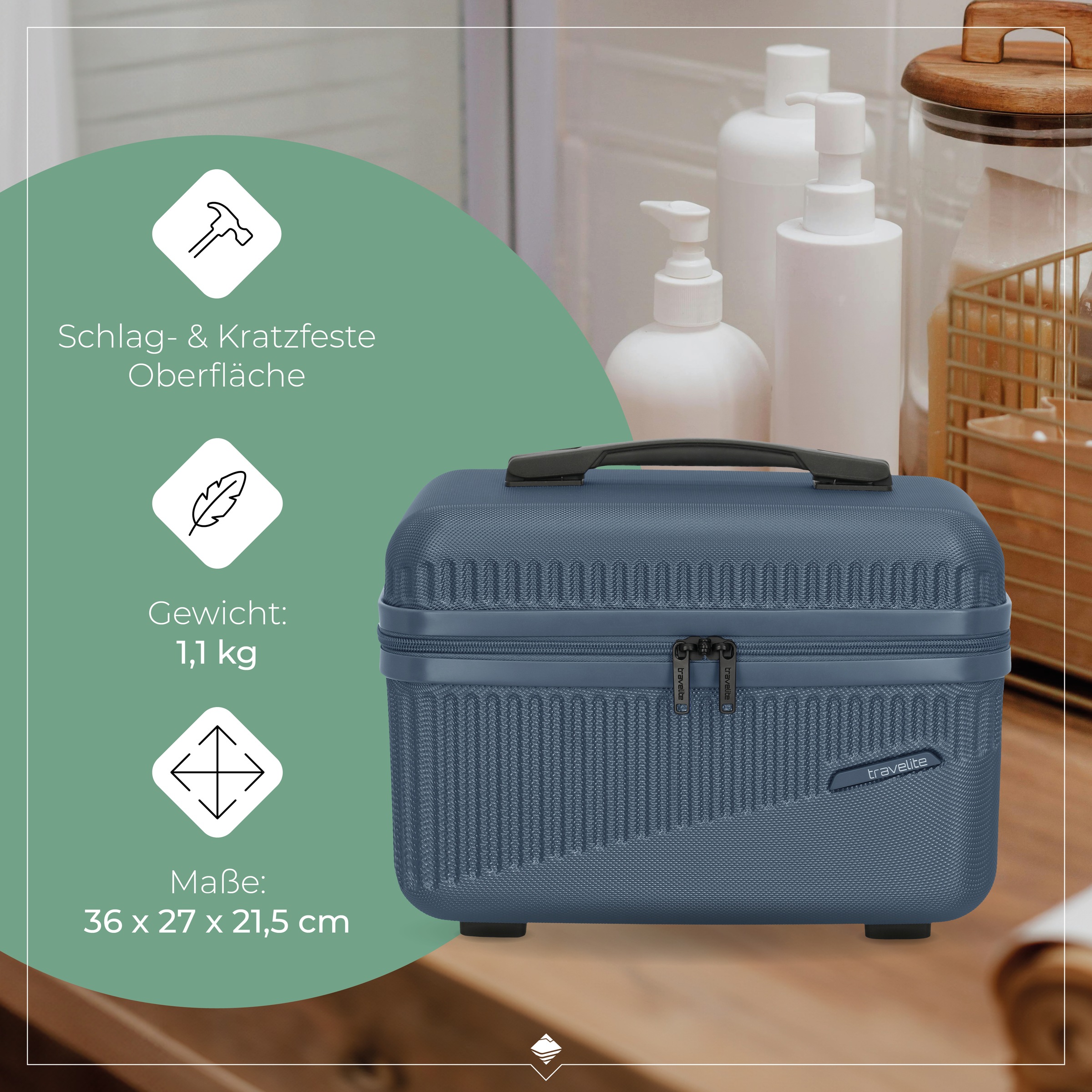 travelite Beautycase »BALI«, Kosmetikkoffer mit Aufsteck -und Organizerfunktion