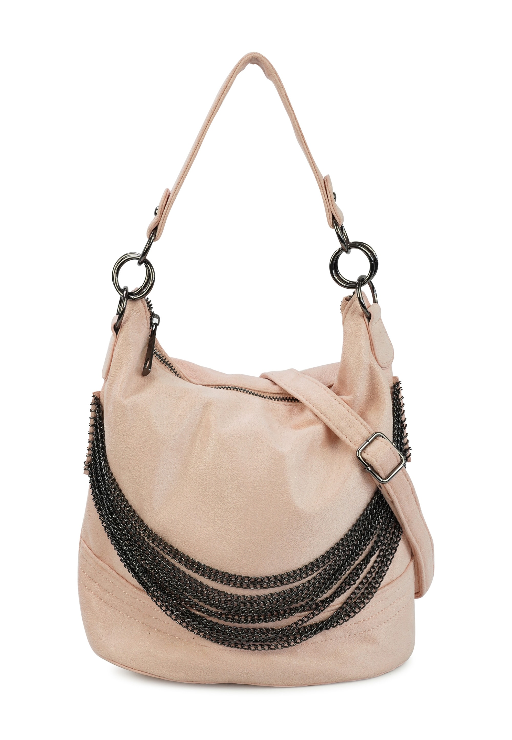 Harpa Schultertasche »Cher« aus changierendem Material, mit Ketten-Verzierung