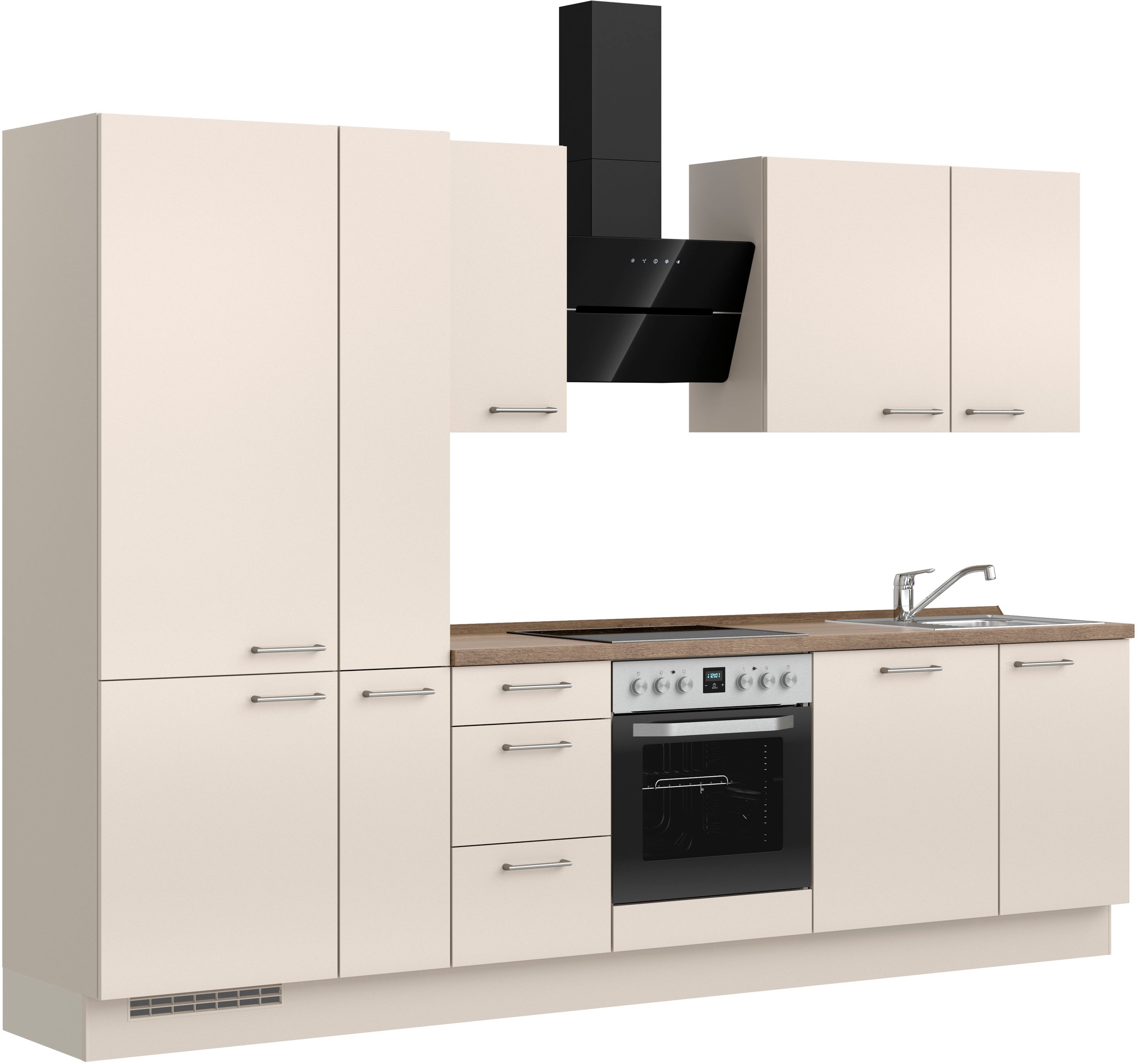 nobilia® Küchenzeile »"Laser II"«, vormontiert, Ausrichtung wählbar, Breite 300 cm, wahlw. mit E-Geräten