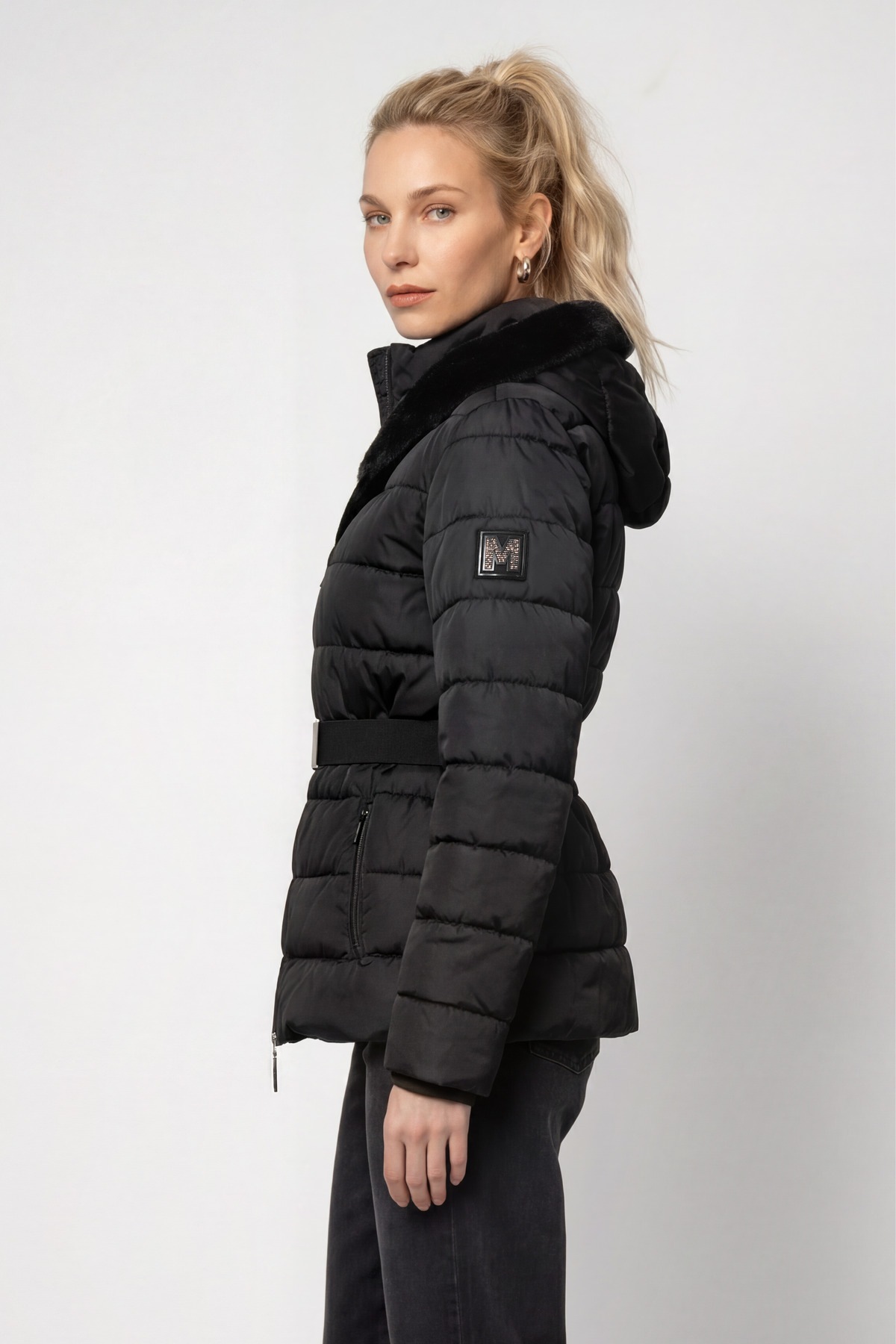 Monari Steppjacke »Jacke Stepp + fake fur« mit Kapuze Regular fit mit Kapuze