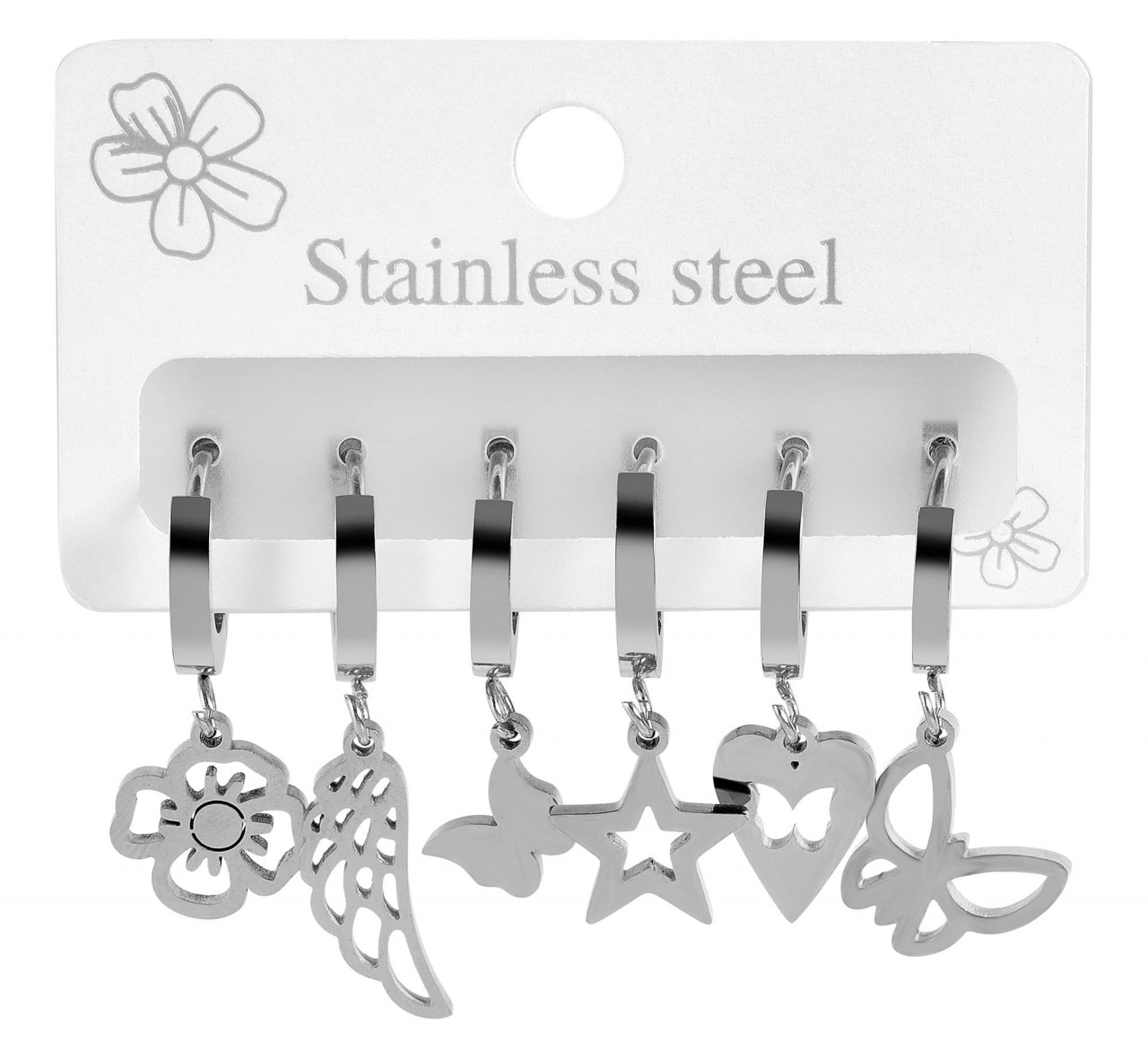 Paar Creolen ADELIA´S "Damen Creolen aus Edelstahl Ø 9 mm", silber, Ohrringe, Damen, Damen, Edelstahl 5