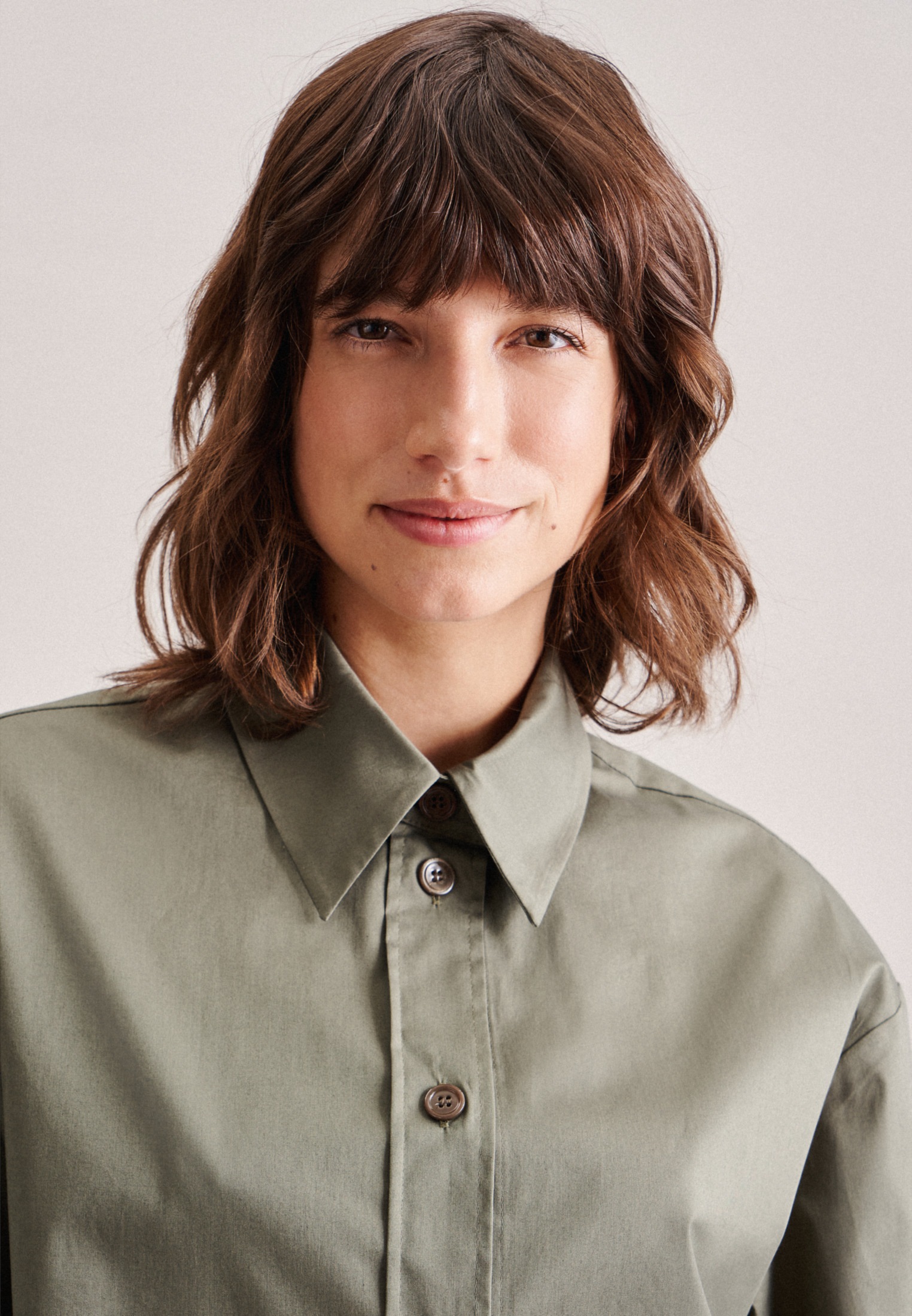 Thumbnail - seidensticker Hemdbluse "Schwarze Rose" Kurzarm Kragen Uni