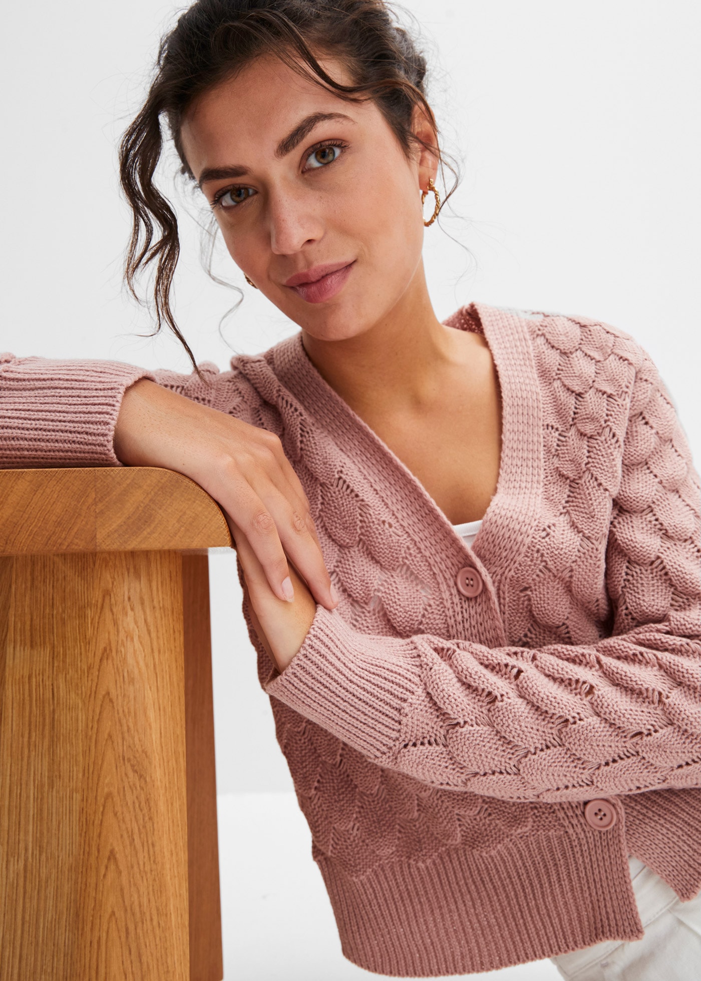 bonprix Ajourstrickjacke »Ajour-Strickjacke«, Ajour-Strickjacke