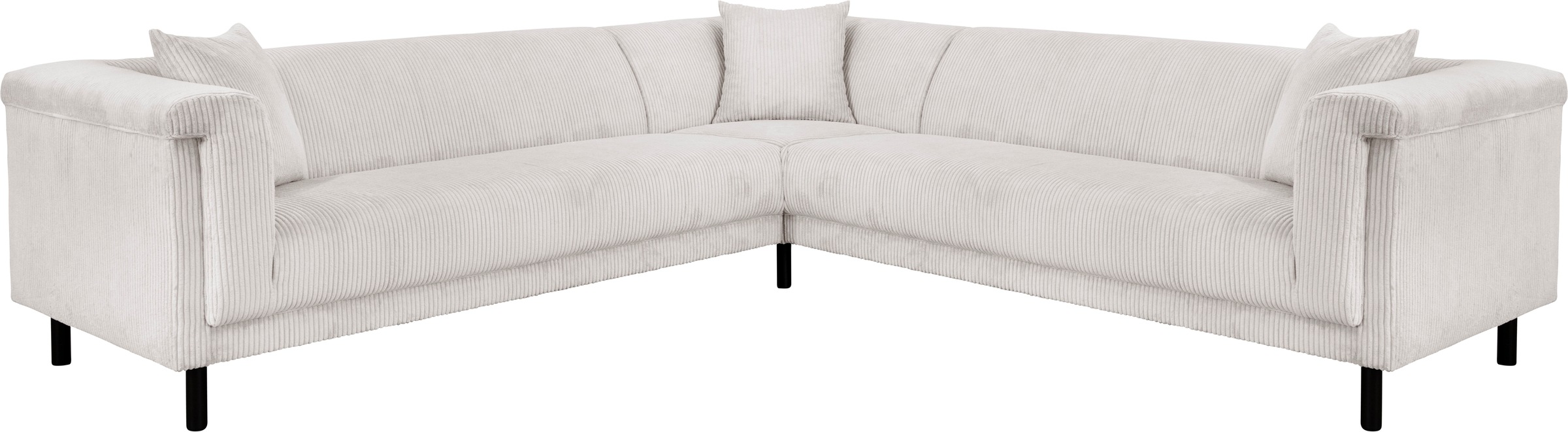 INOSIGN Ecksofa »AGNIA L-Form  B/T/H: 244/244/71 cm«, incl. Zierkissen, gleichschenklig, auch in Cord