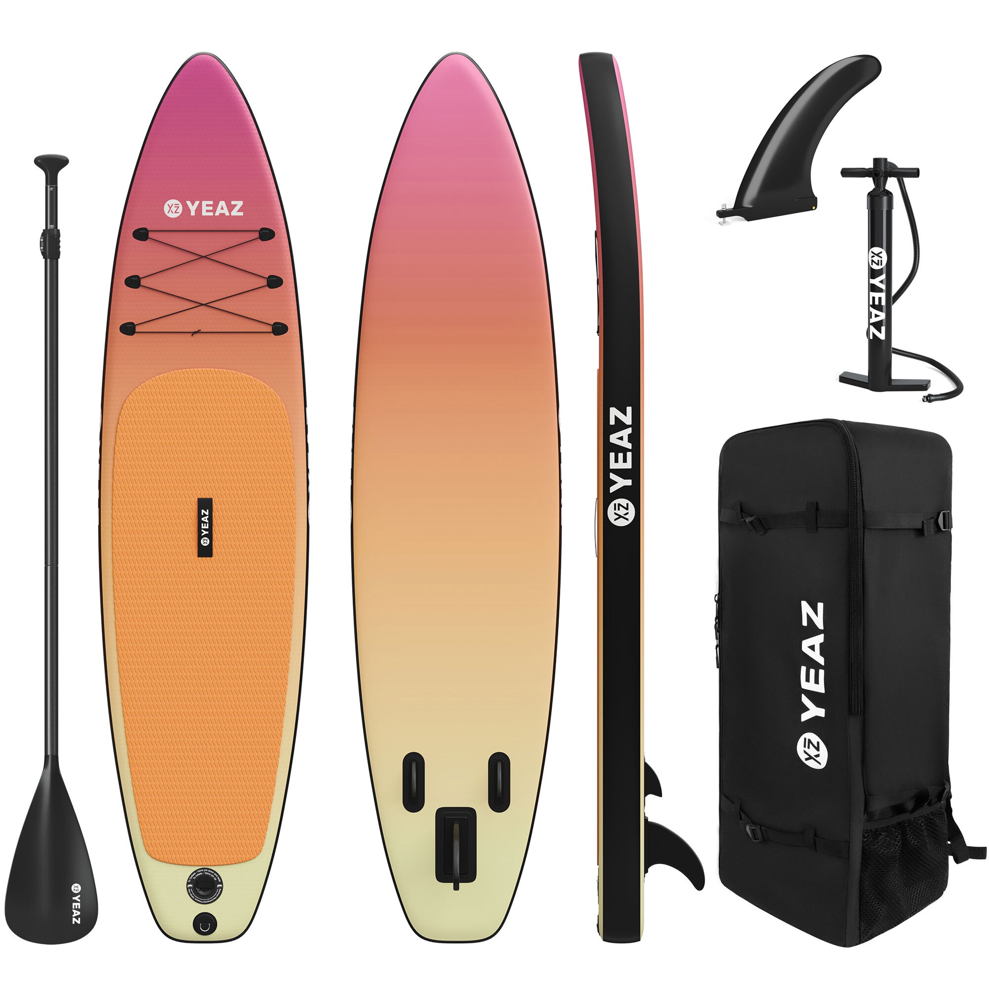 YEAZ Inflatable SUP-Board "SUP Board und Kit PARADISE BEACH - EXOTRACE - SET", orange, Wassersportboards