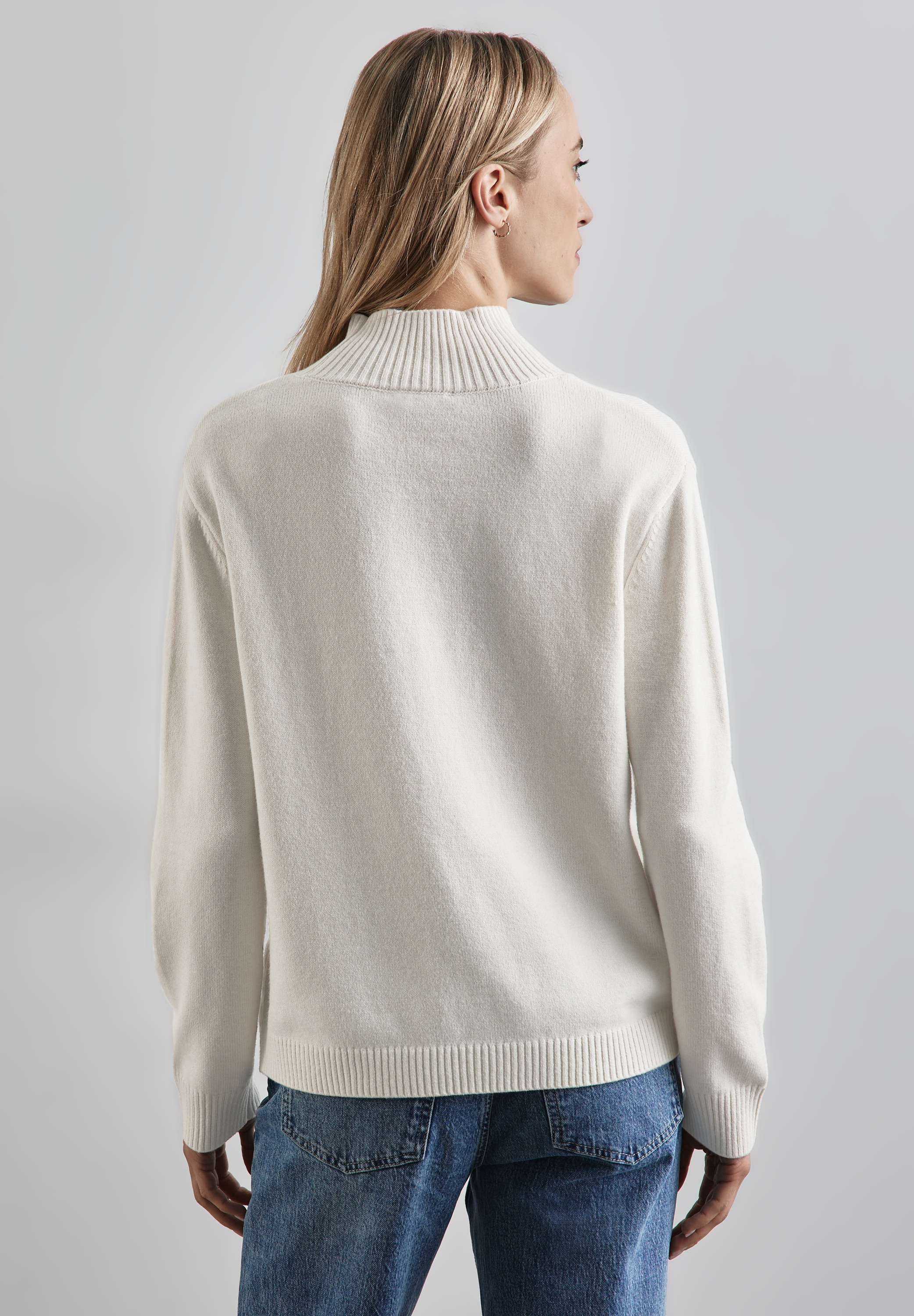 STREET ONE Strickpullover, mit Knopf Details