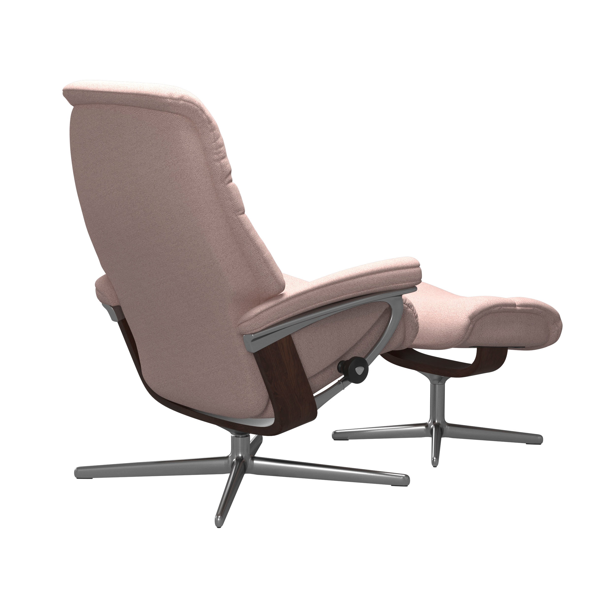 Stressless® Relaxsessel »Sunrise«, (Set, Relaxsessel mit Hocker), mit Hocker, mit Cross Base, Größe S, M & L, Holzakzent Braun