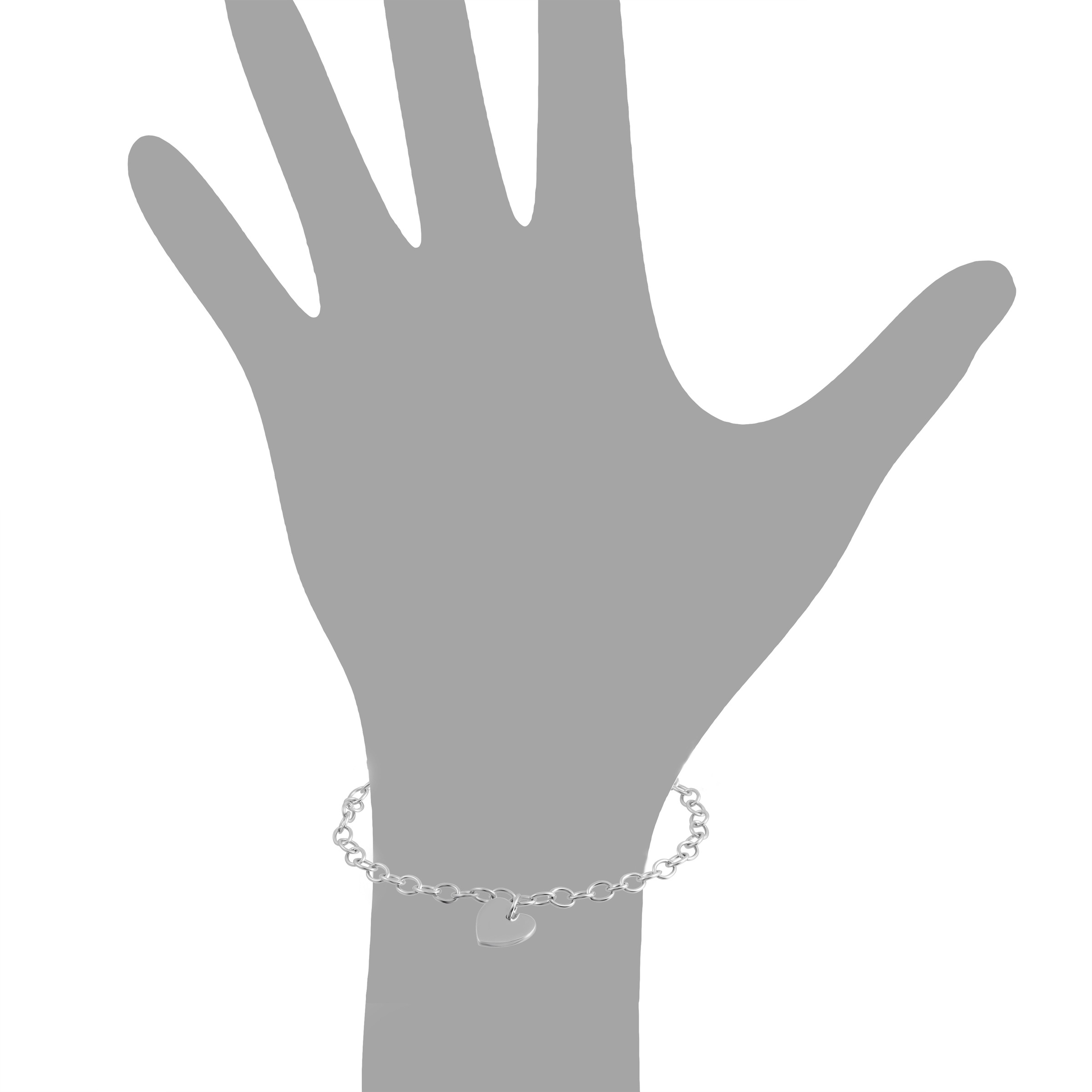 Vivance 925 Silver Heart Bracelet White 19cm 2