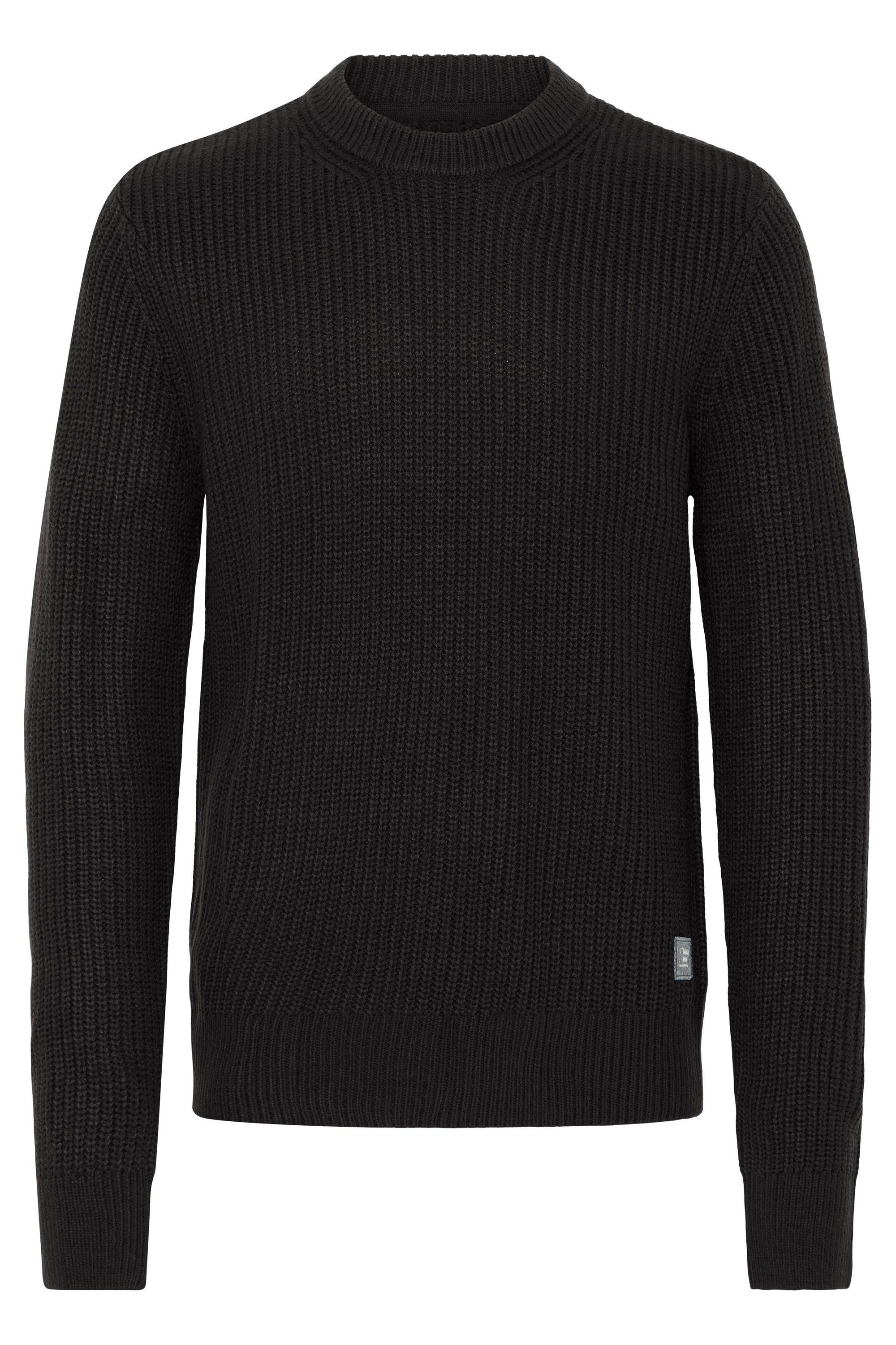 Strickpullover BLEND "BHRibi", Herren, Gr. M, schwarz, Grobstrick, 100% Polyacryl, unifarben, normal normal, Rundhals, Pullover Strickpullover, Klassischer Grobstrickpullover