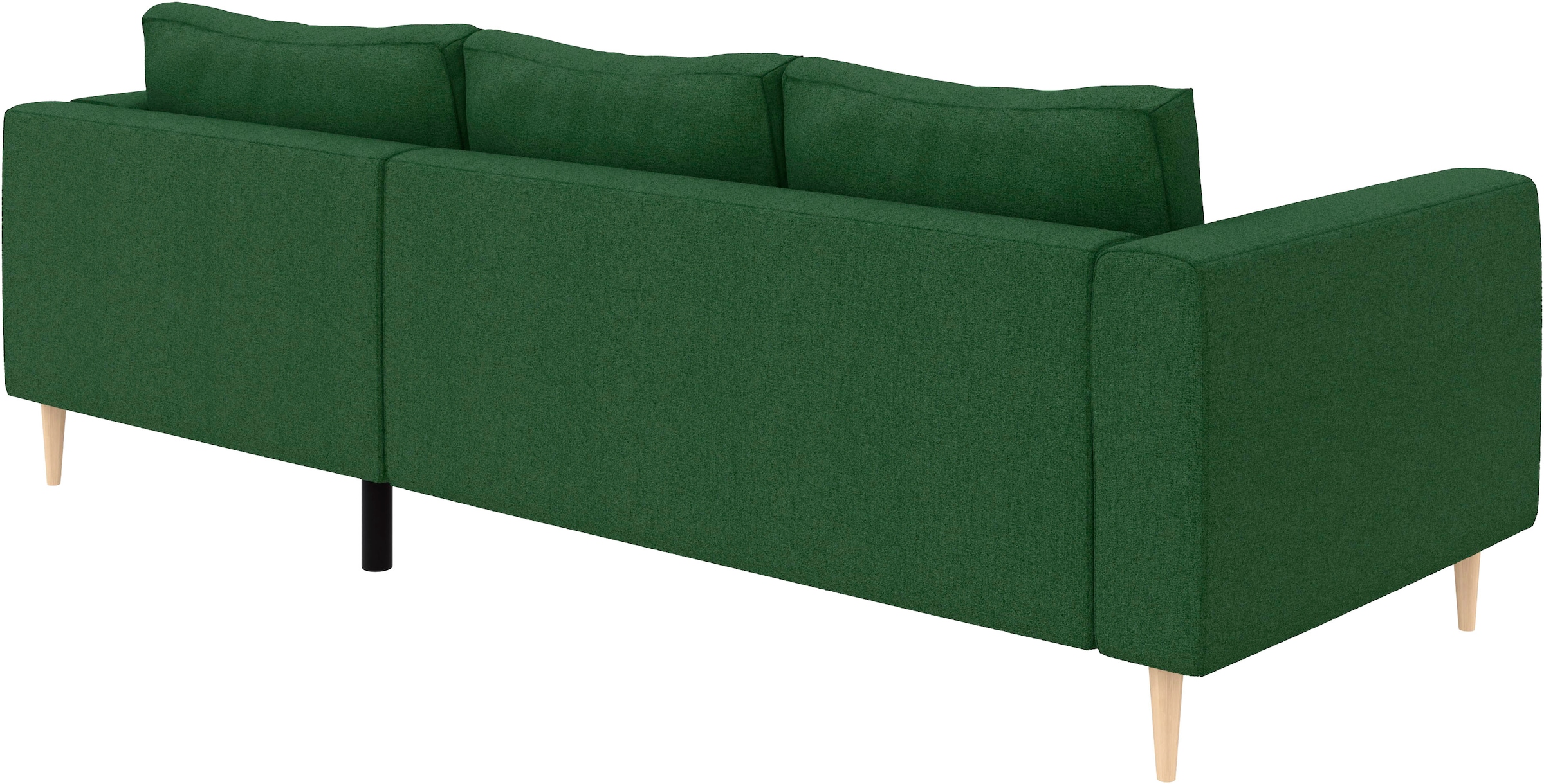 TRENDMANUFAKTUR Ecksofa »Amazing, wahlw. mit Schlaffunktion & Bettkasten, Fuß Buche lackiert« Recamiere beidseitig montierbar, L-Form,in Cord o. Struktur, B: 232 cm