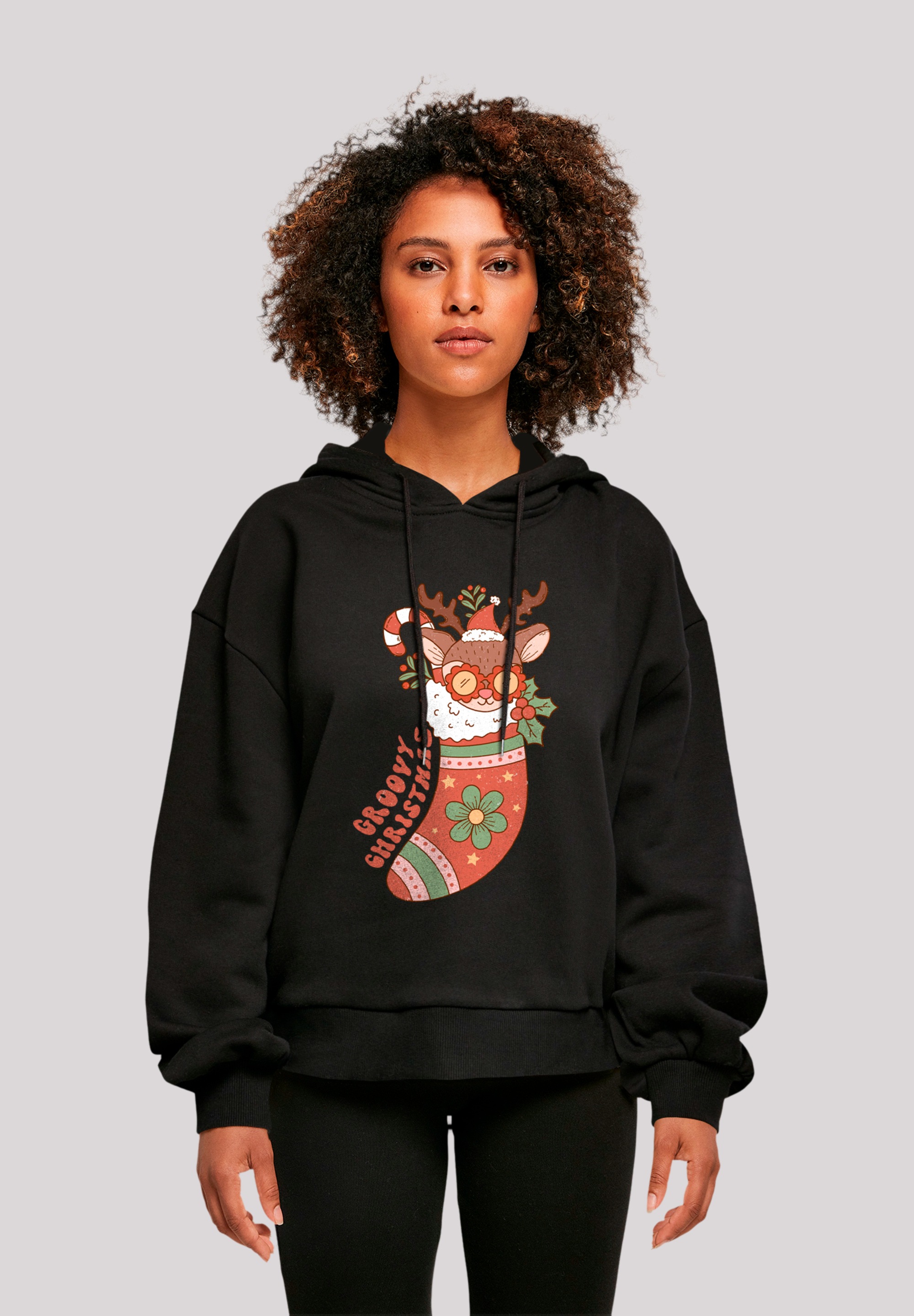 F4NT4STIC Kapuzenpullover "Groovy Weihnachten Hippie Reindeer", Premium Qua günstig online kaufen