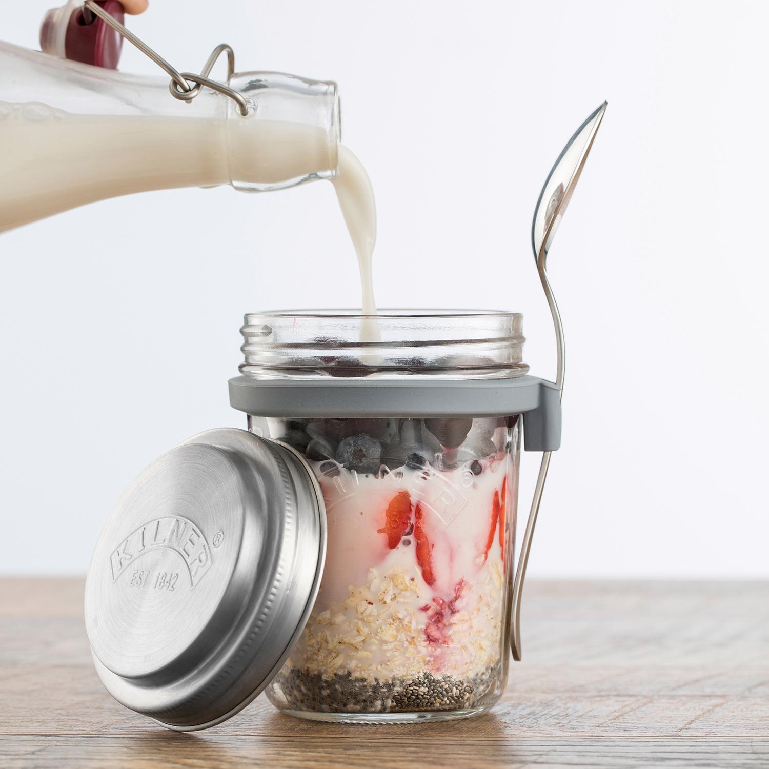 Thumbnail - KILNER Vorratsglas, (1 tlg.), für Jogurth, Quark, inkl. Edelstahllöffel, 350 ml
