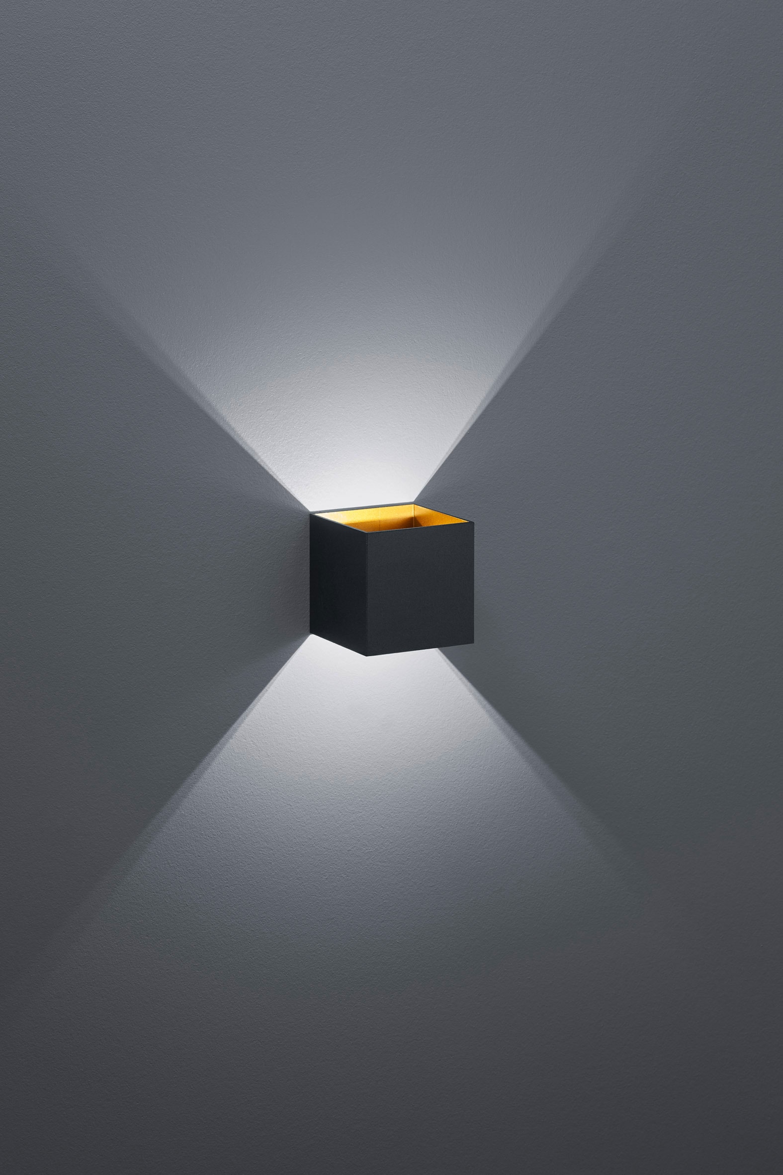 TRIO Leuchten LED Wandleuchte »Louis«, 1 flammig-flammig, schwarz mit up-and-down Beleuchtung, Innenseite goldfarbig