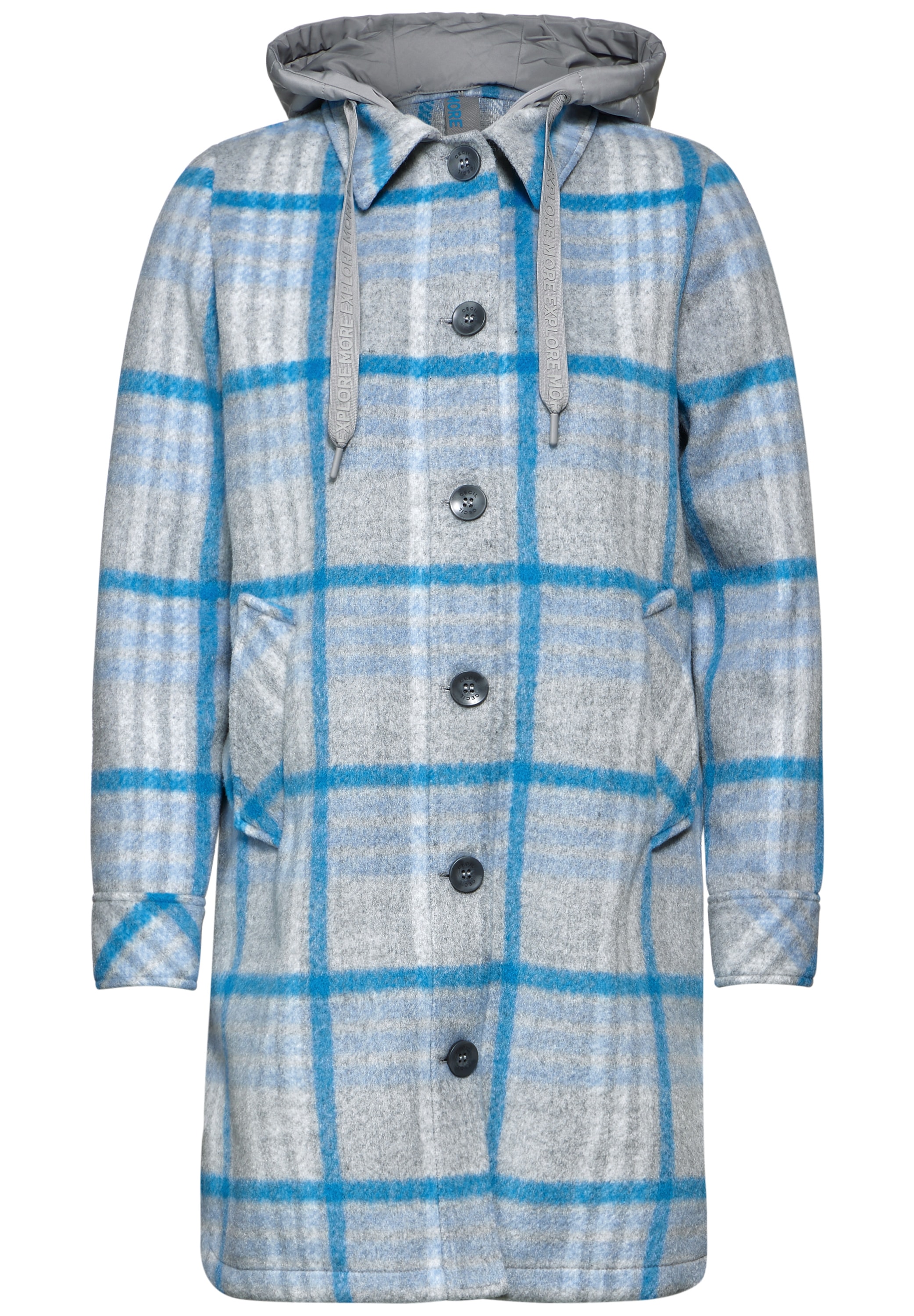 Cecil Langjacke, mit Kapuze, mit Knopfleiste